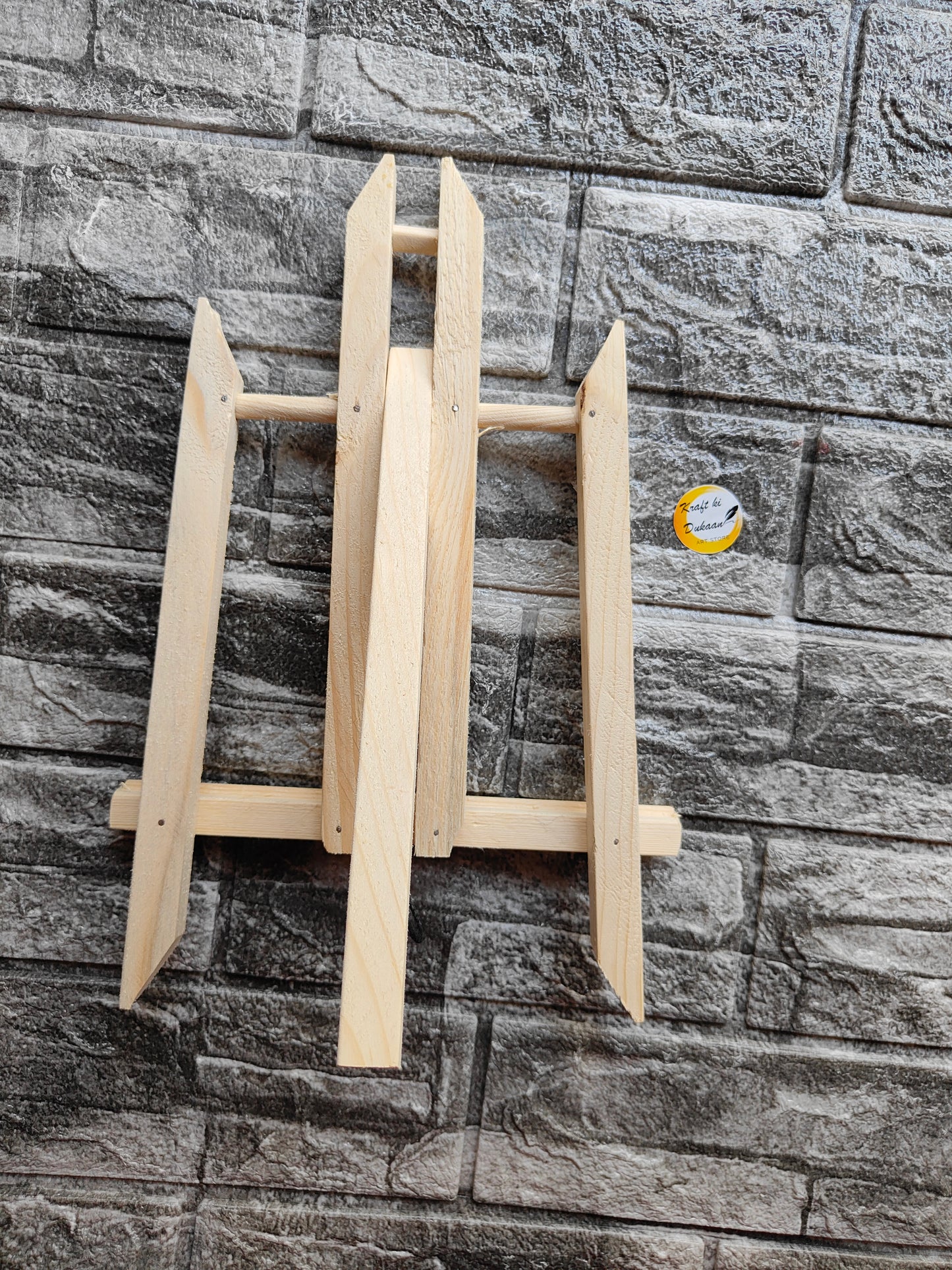 12 inch wooden easel stand made of natural wood, perfect for displaying art or photos