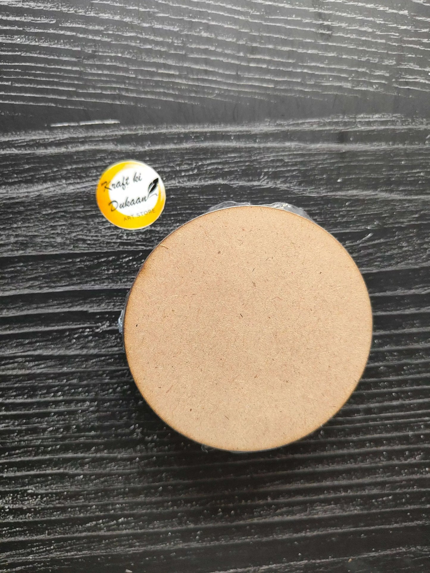Round MDF board, natural, 3 inch diameter