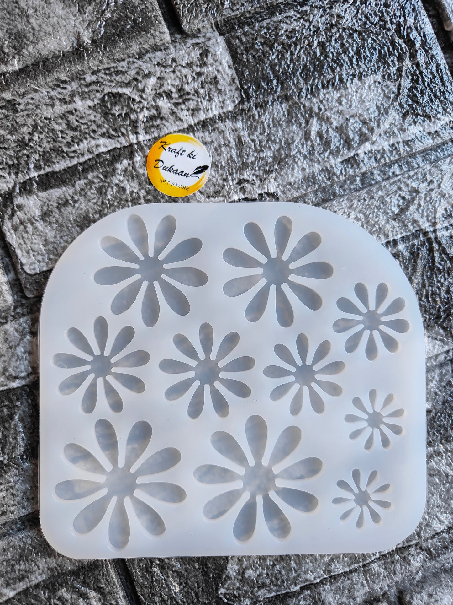 Kraft ki Dukaan 3D flower silicone mold with multiple floral cavity designs for crafting and baking