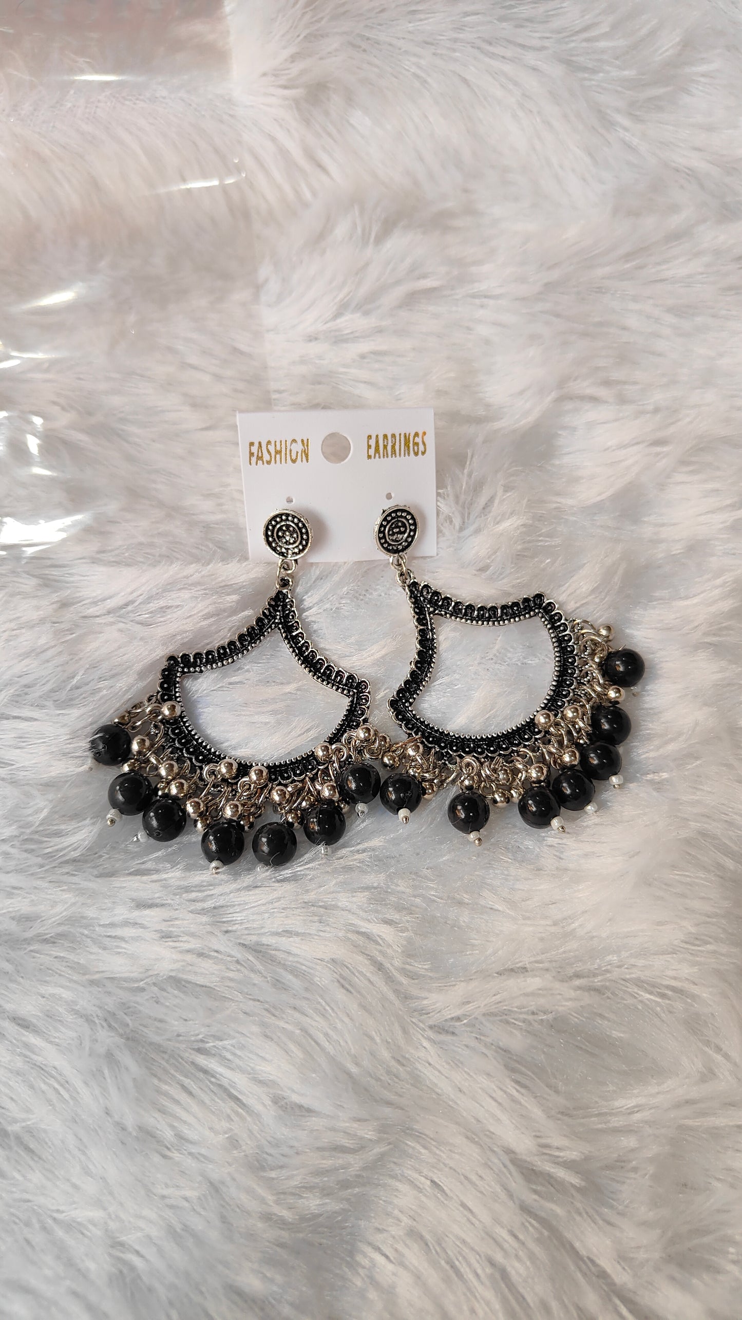 Silver Jhumka with Beads A9