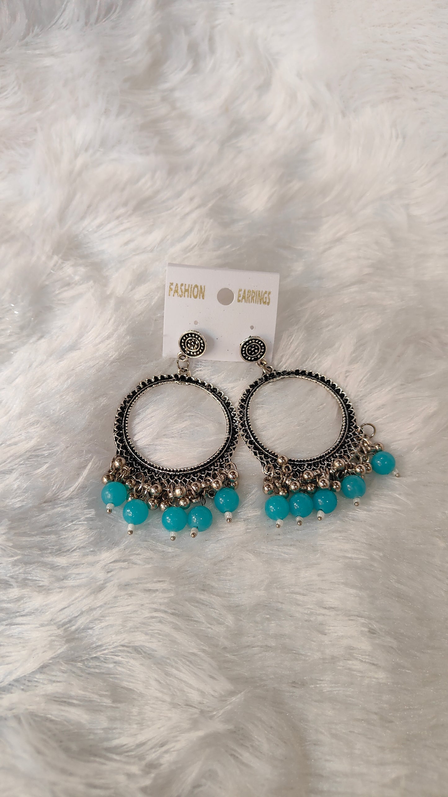 Silver Jhumka with Beads A8