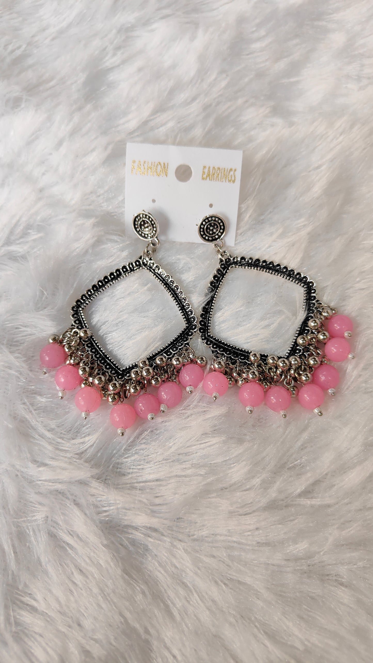 Silver Jhumka with Beads A4