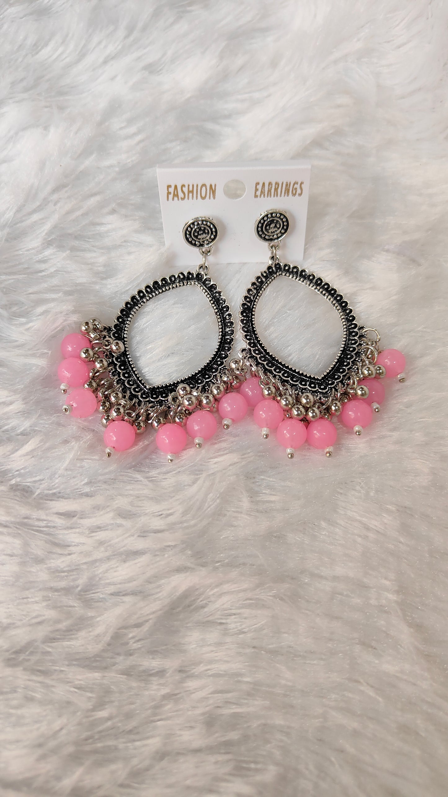 Silver Jhumka with Beads A2
