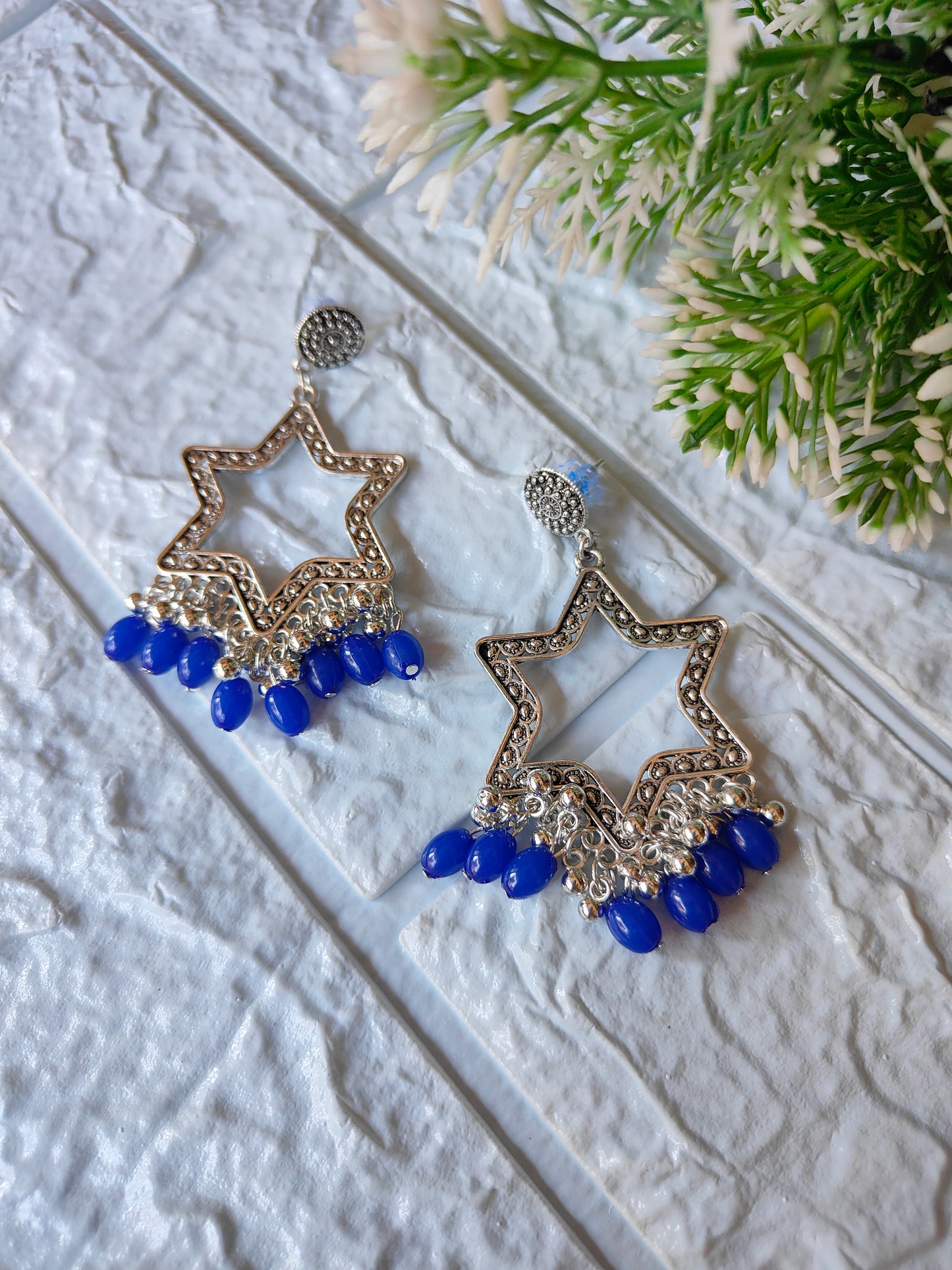 Silver Jhumka with Beads A26