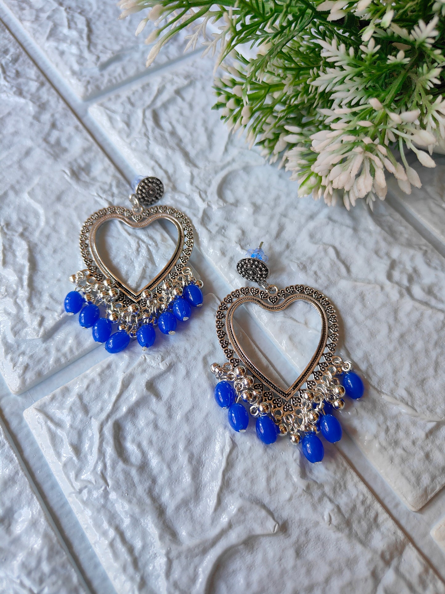 Silver Jhumka with Beads A29
