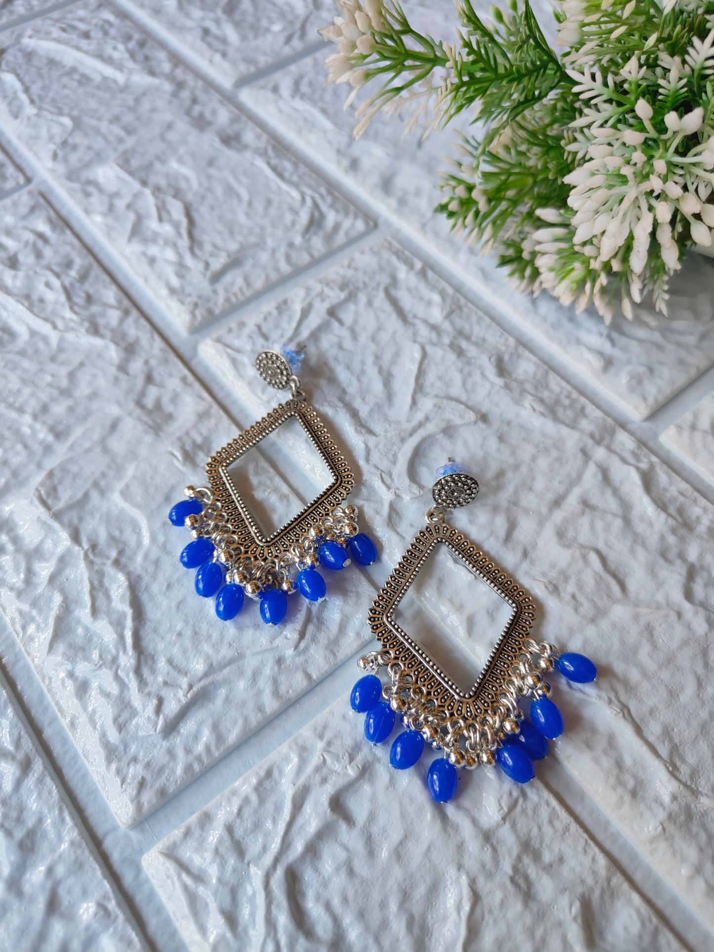 Silver Jhumka with Beads A30