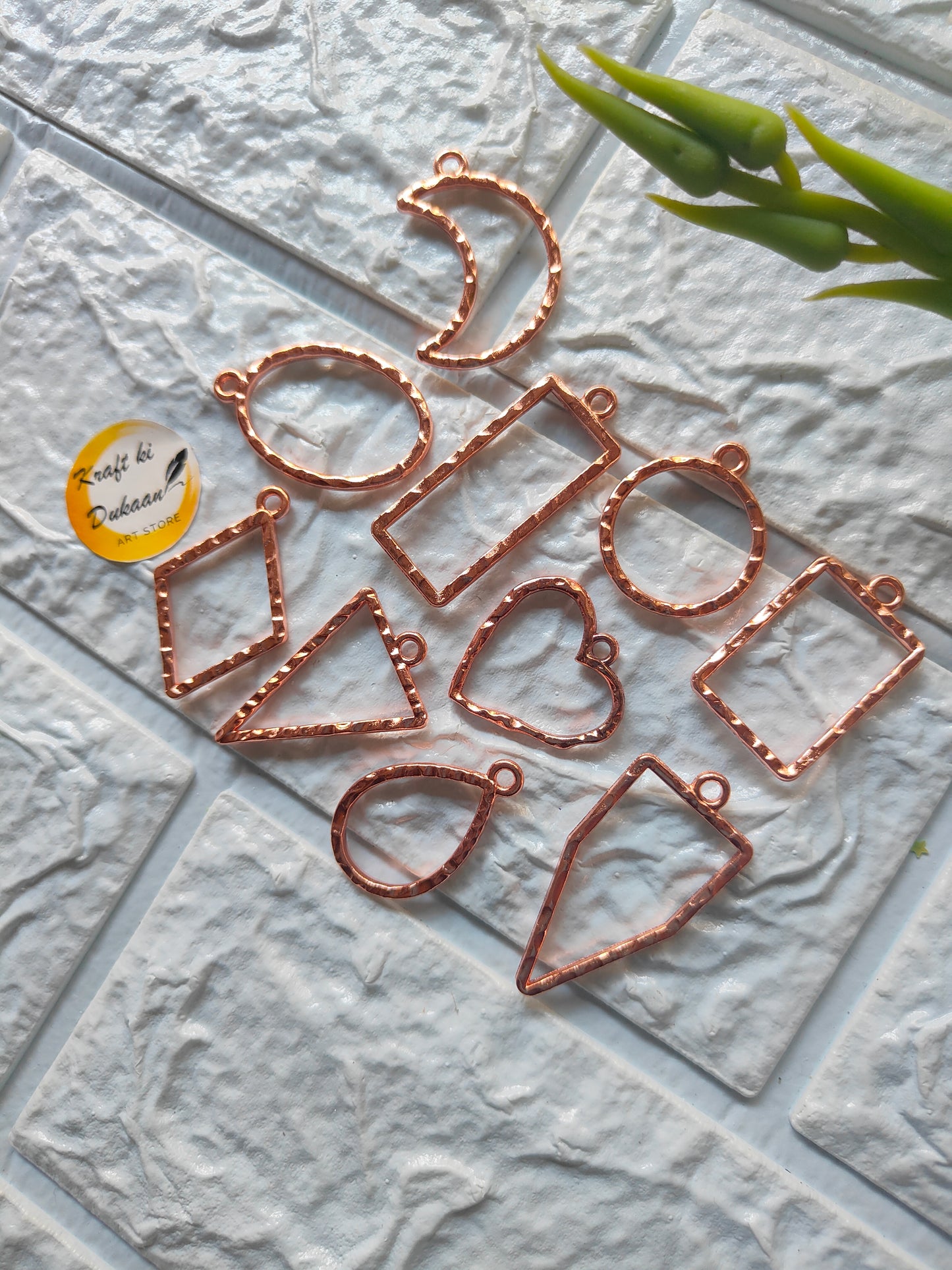 Open Bezel Pendant 10PC Set - Kraft ki Dukaan