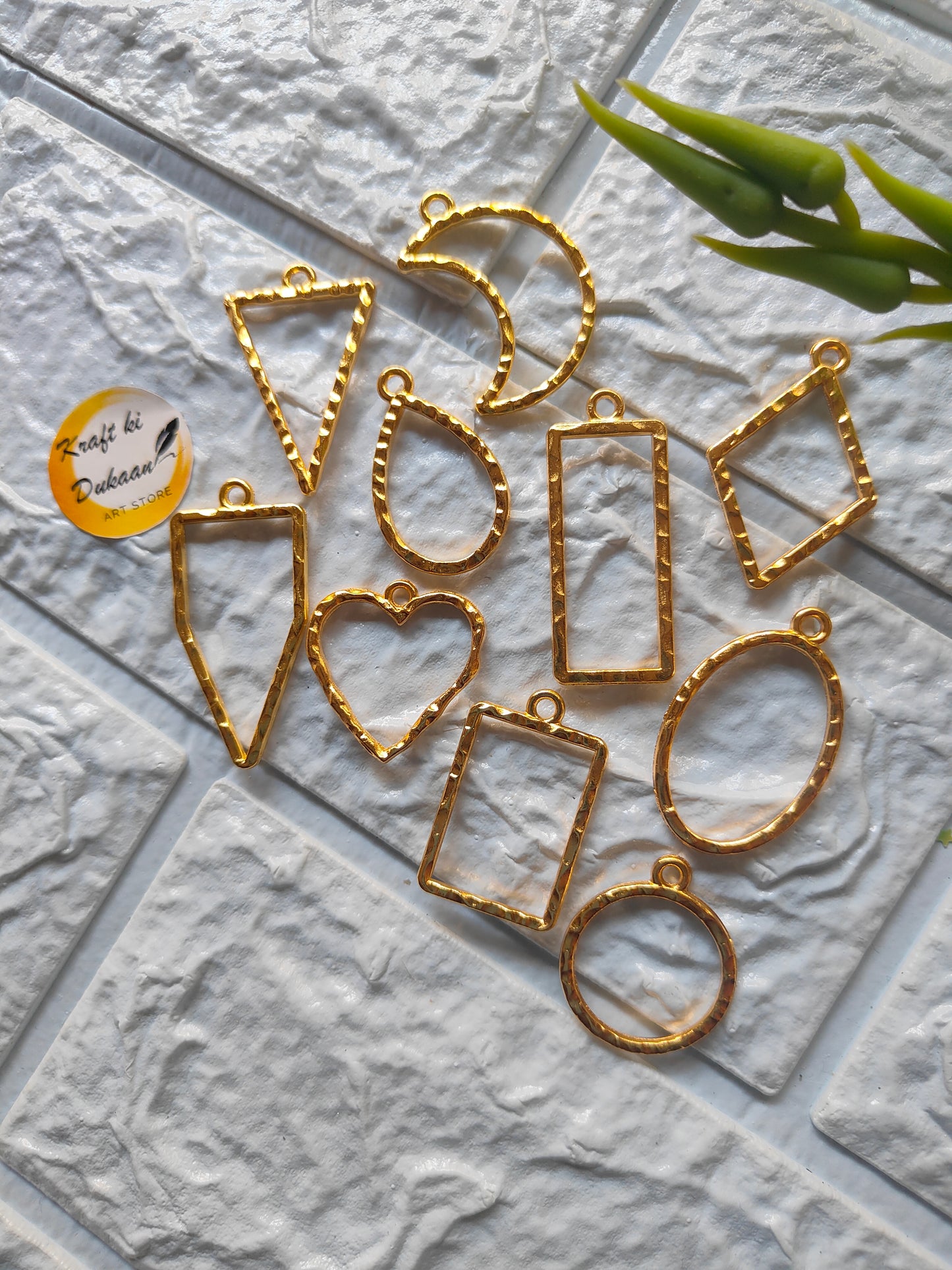 Open Bezel Pendant 10PC Set - Kraft ki Dukaan