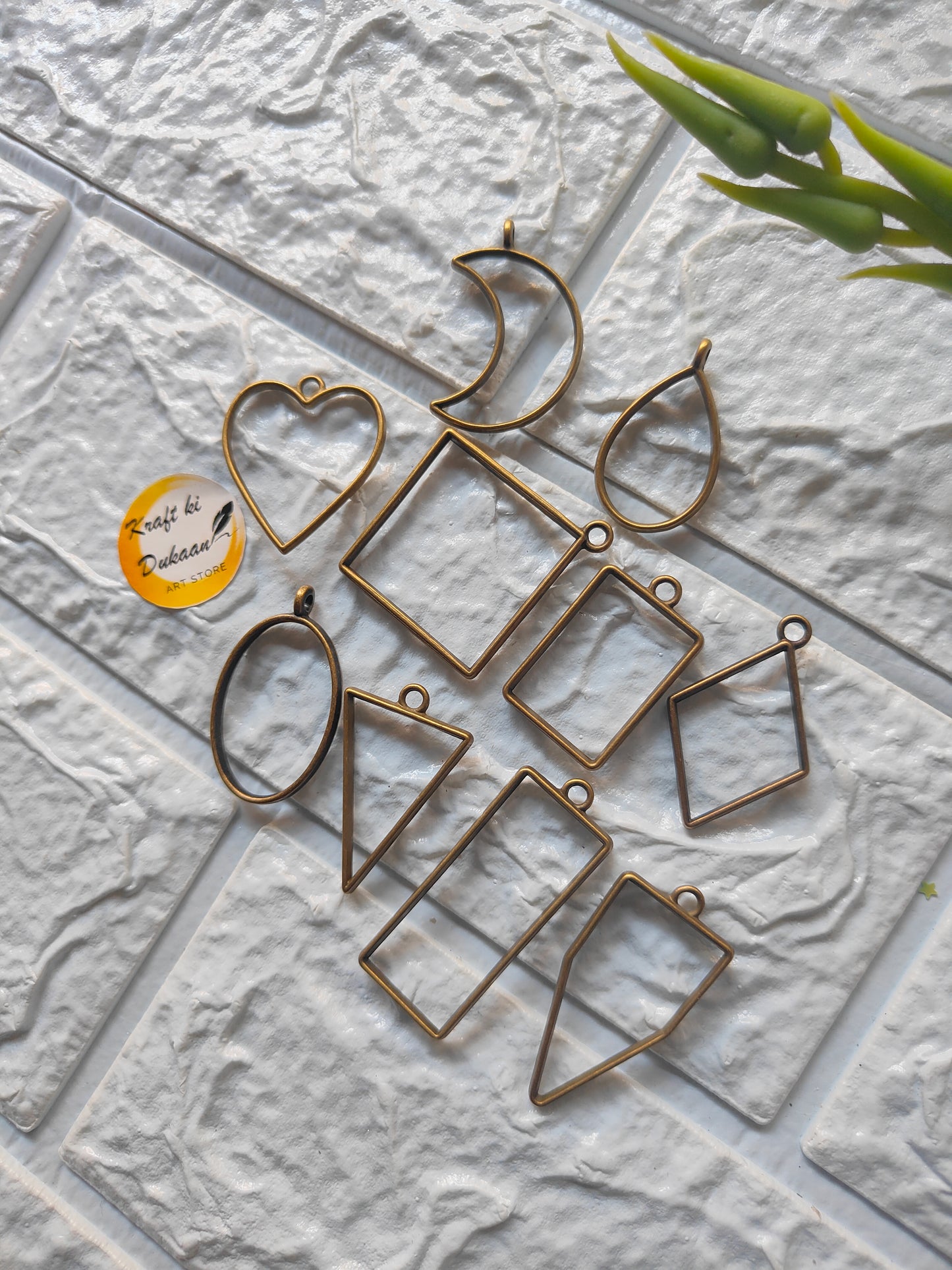 Bezel Pendant 10PC Set - Kraft ki Dukaan