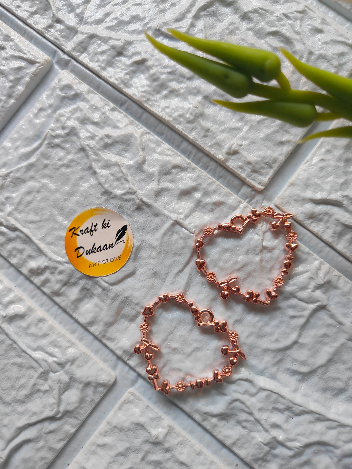 Designer Heart Bezel Pendant 5PC Set - Kraft ki Dukaan
