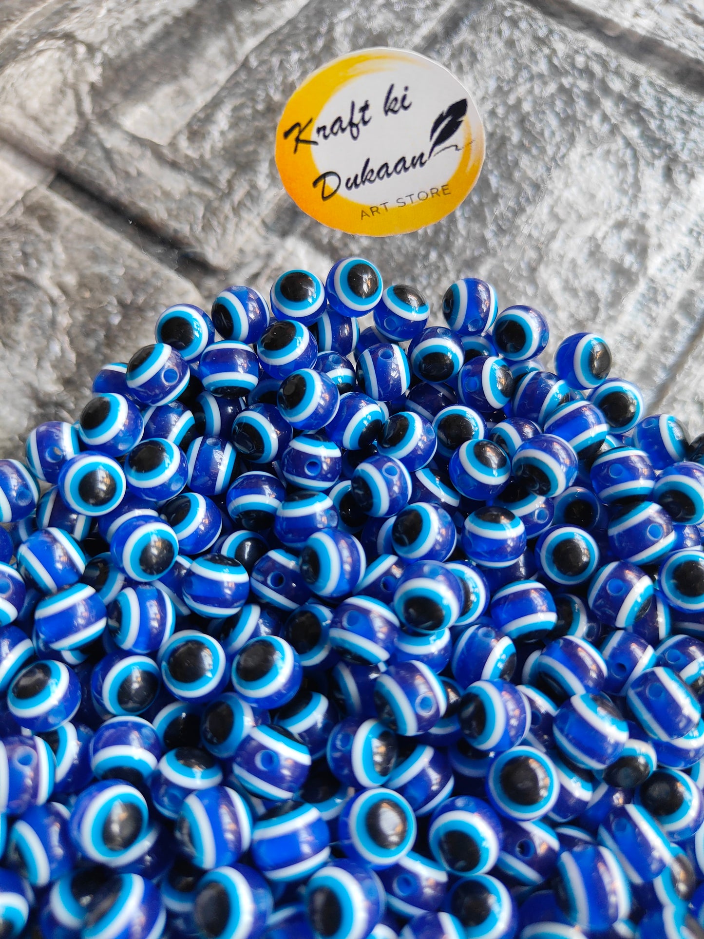 Evil Eye Round Beads Pack of 25 - Kraft ki Dukaan