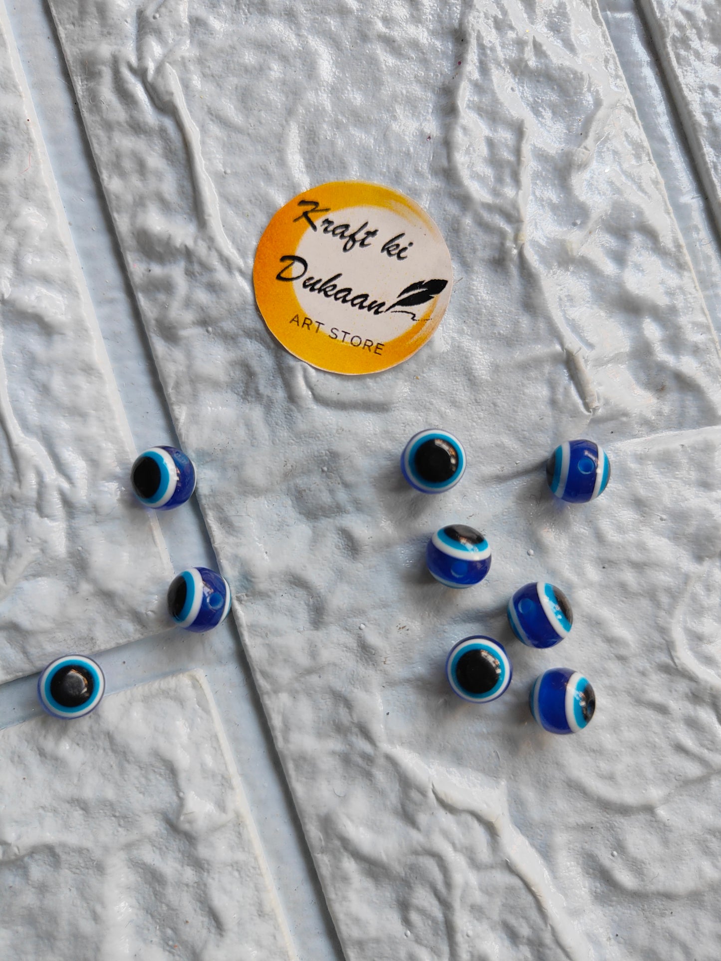 Evil Eye Round Beads Pack of 25 - Kraft ki Dukaan