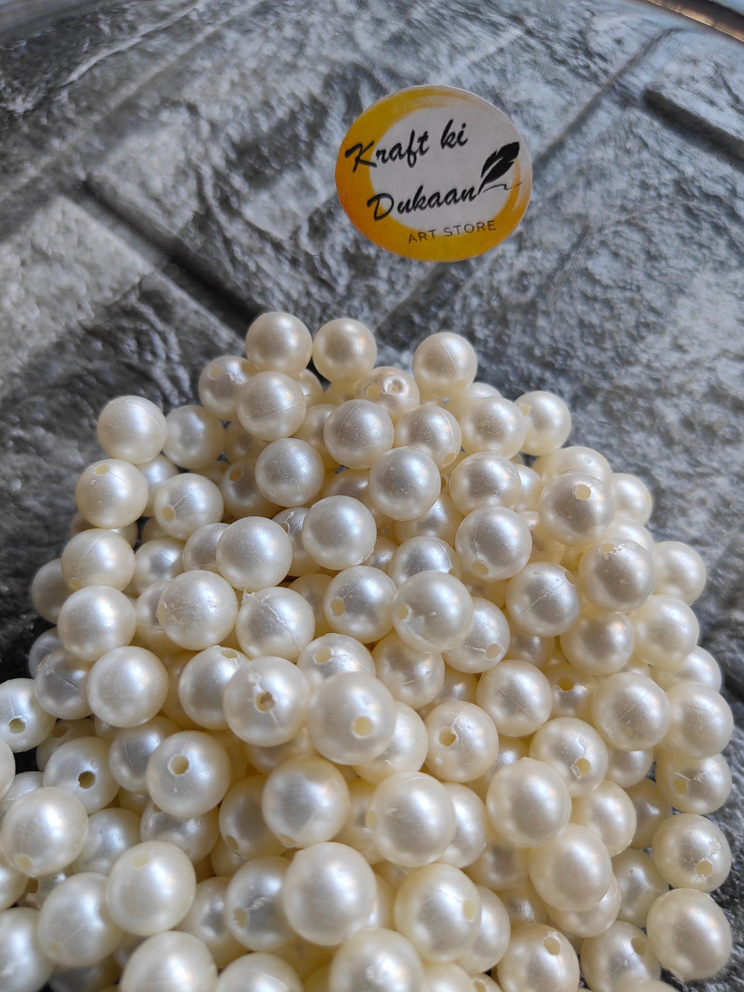 White Pearl Beads - Kraft ki Dukaan