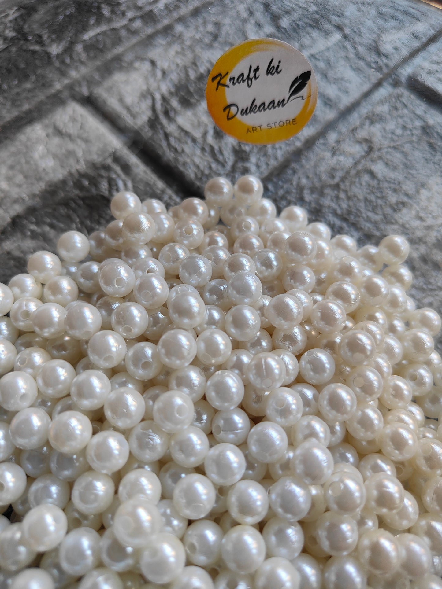 White Pearl Beads - Kraft ki Dukaan