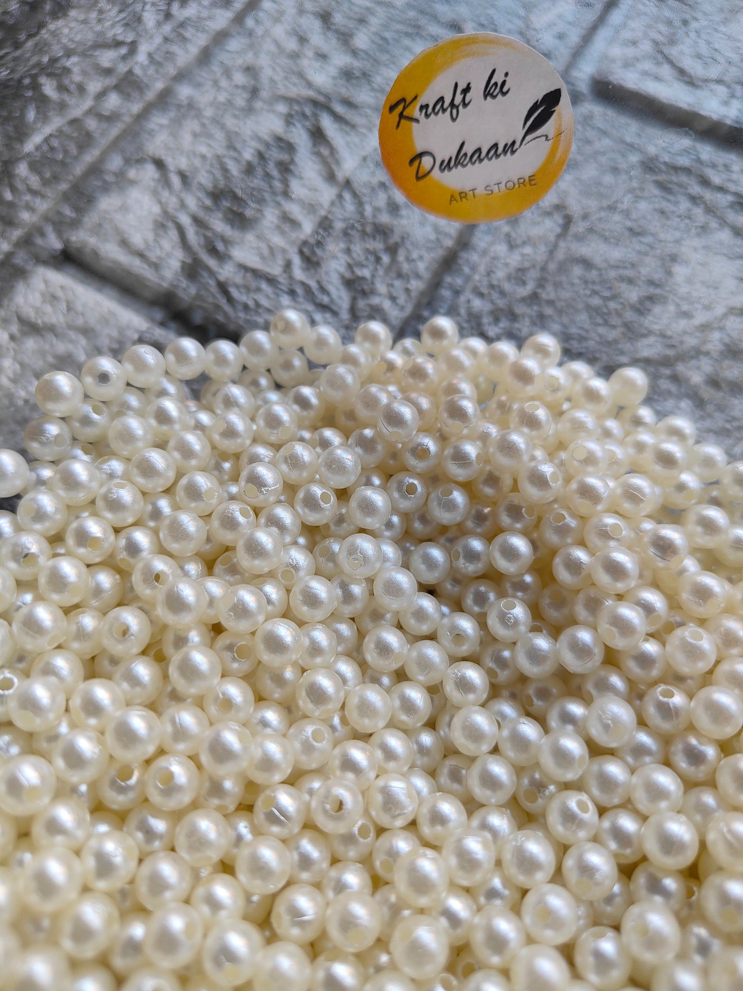 White Pearl Beads - Kraft ki Dukaan