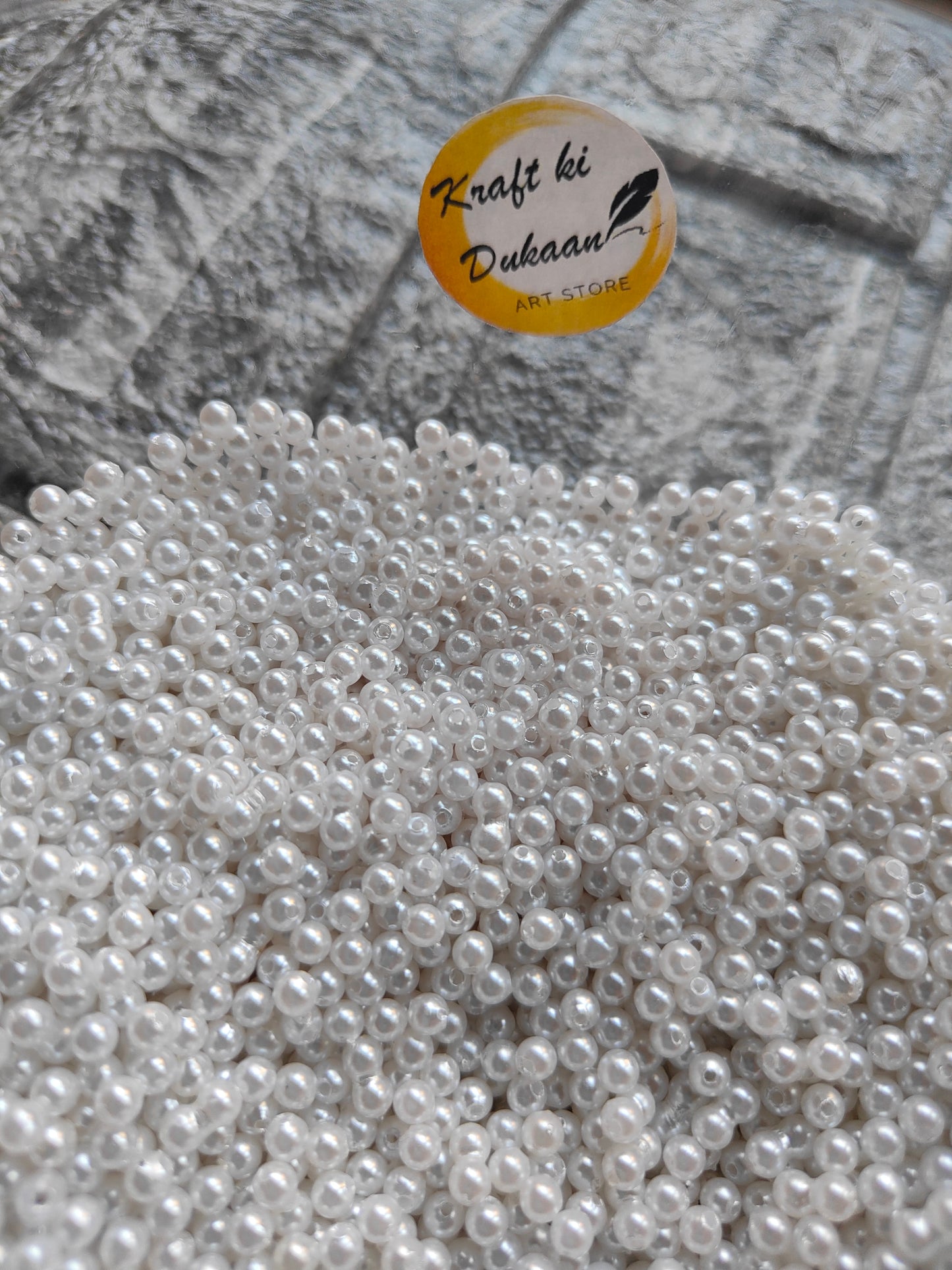 White Pearl Beads - Kraft ki Dukaan
