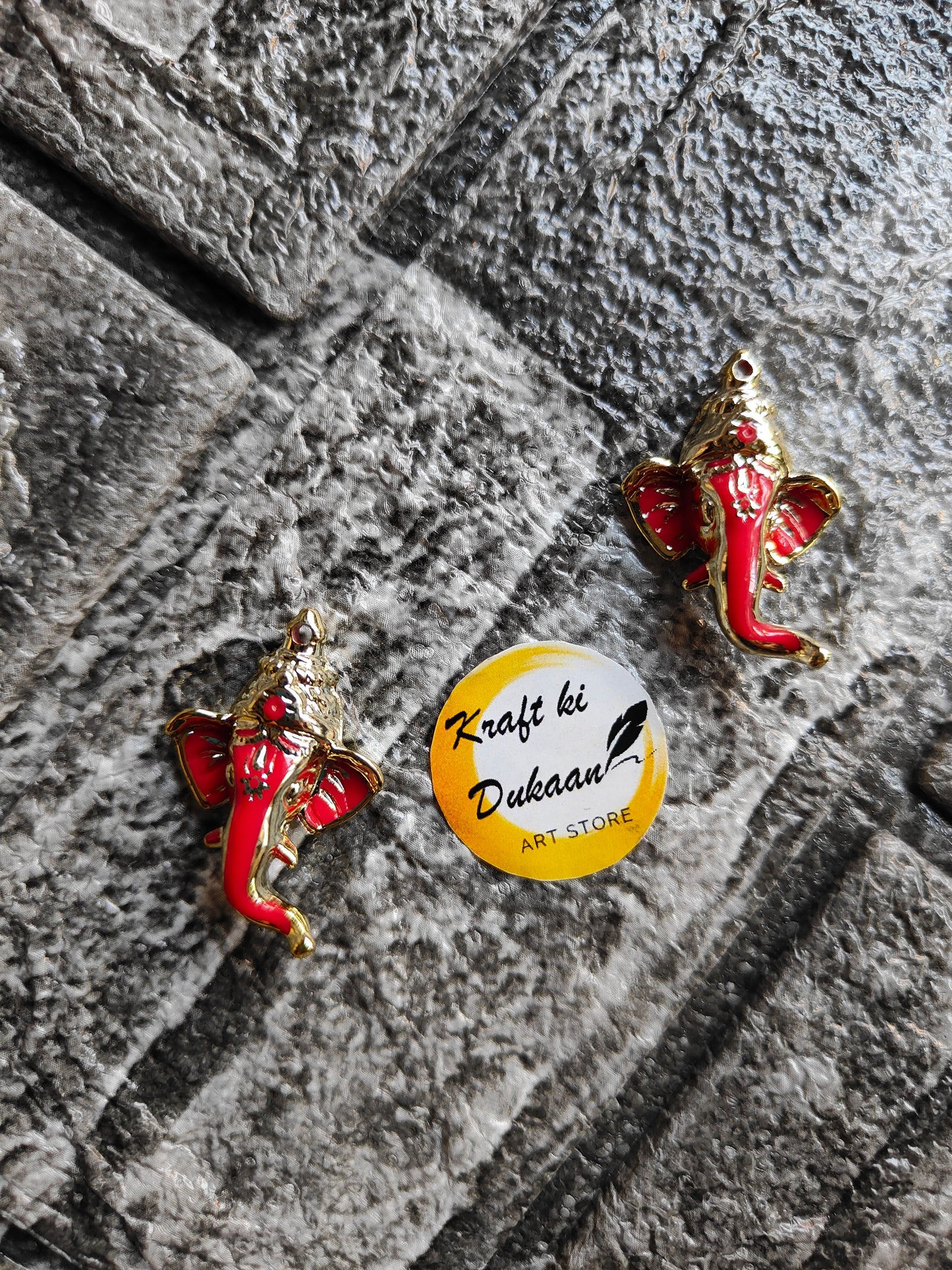 Red Ganpati Face Small Pack of 25 - Kraft ki Dukaan