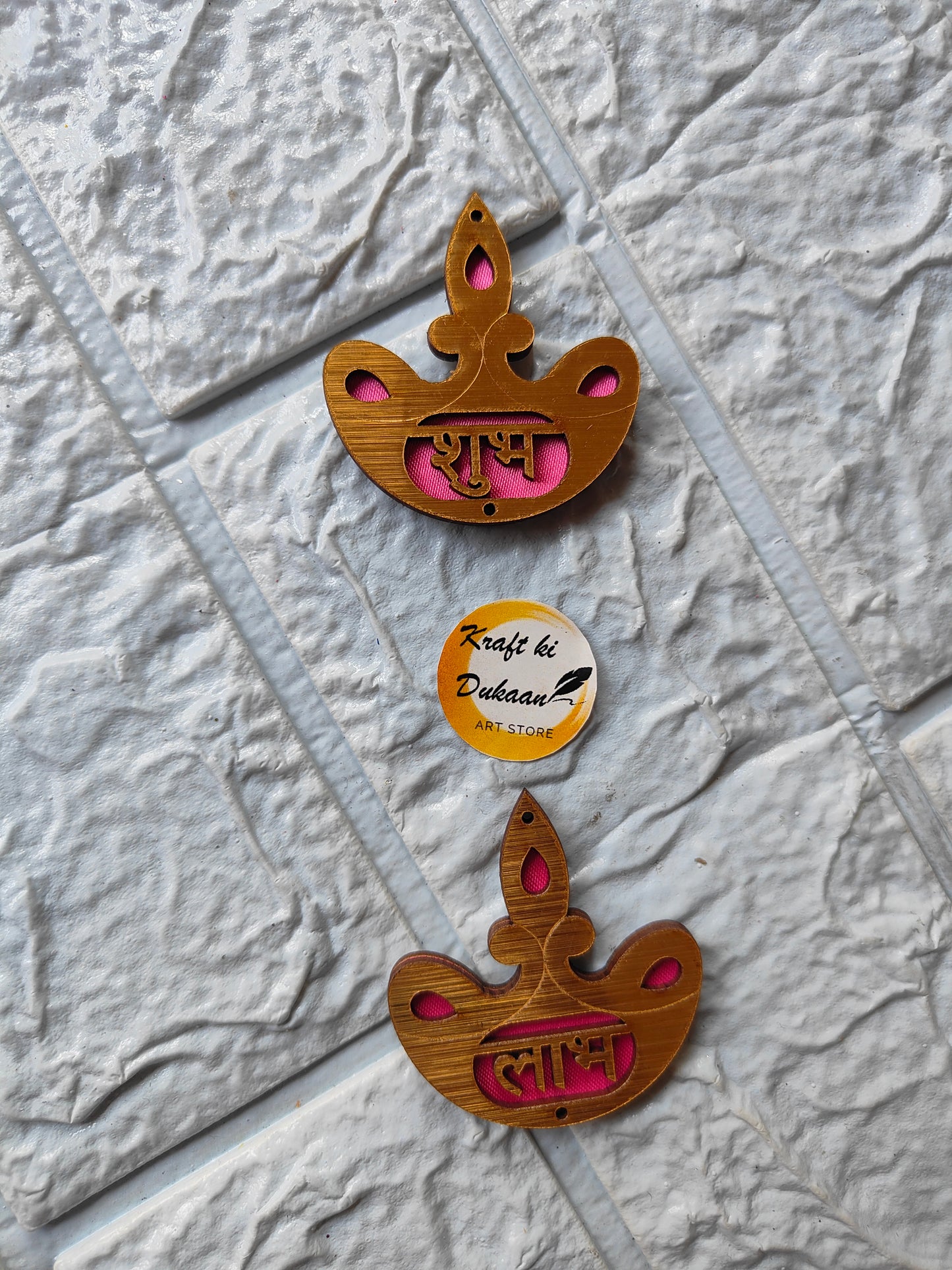 Acrylic Shubh Labh Cutout Pair Set - Kraft ki Dukaan