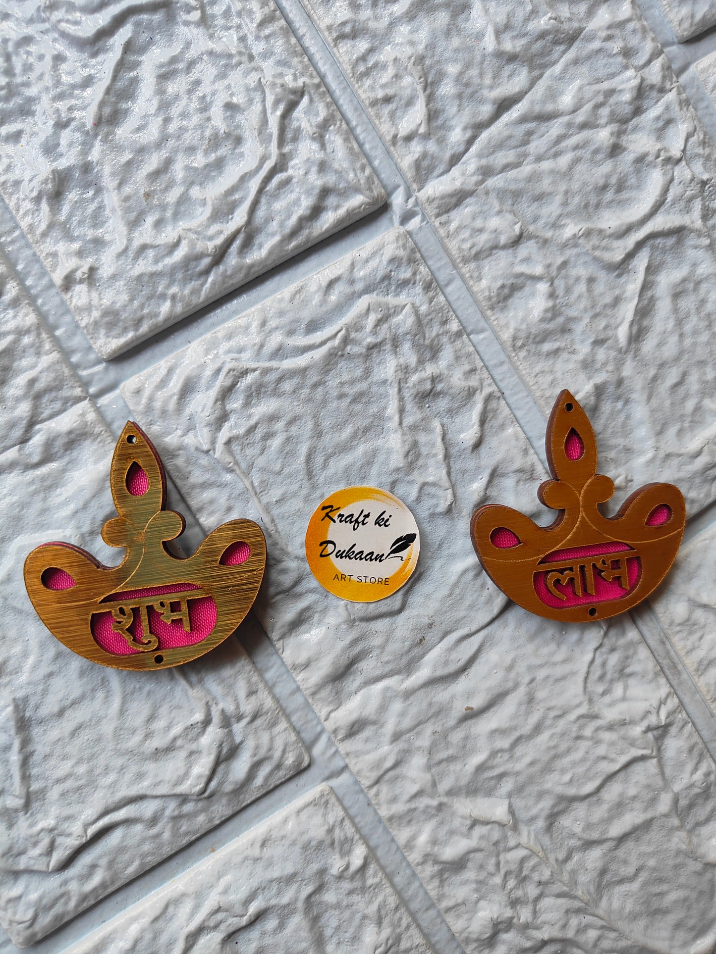 Acrylic Shubh Labh Cutout Pair Set - Kraft ki Dukaan