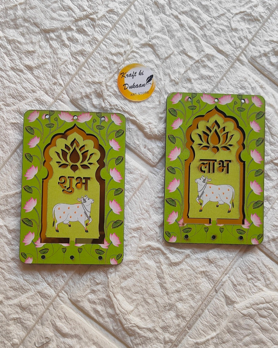 Acrylic Pichhwai Cow Jharokha Medium Pair - Kraft ki Dukaan