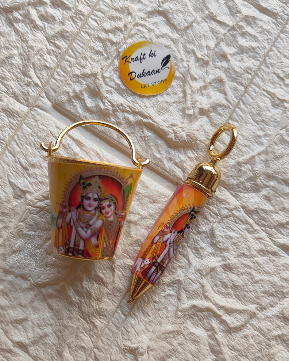 Design Bucket with Pichkari Set A1 - Kraft ki Dukaan
