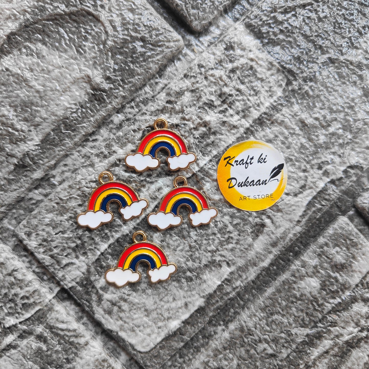 Rainbow Metal Charms 10PC Set B - Kraft ki Dukaan
