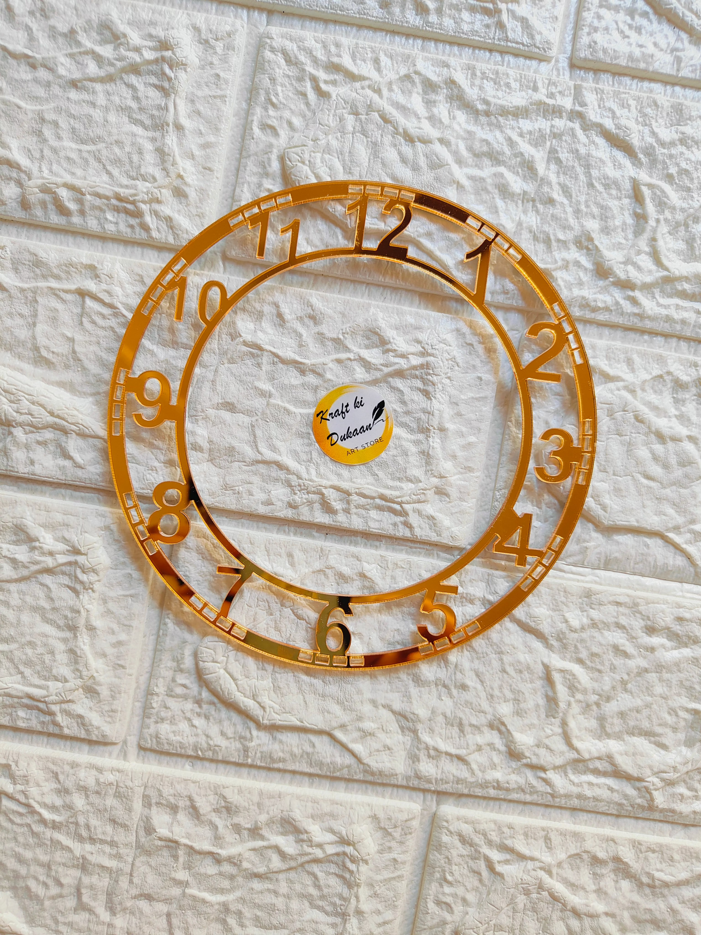 Golden Acrylic Clock Number Ring A1 - Kraft ki Dukaan