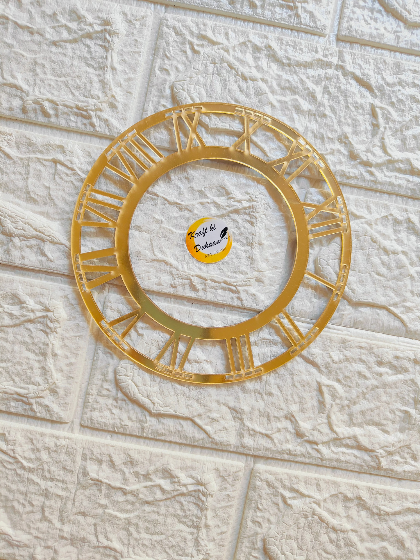 Golden Acrylic Clock Roman Ring A1 - Kraft ki Dukaan