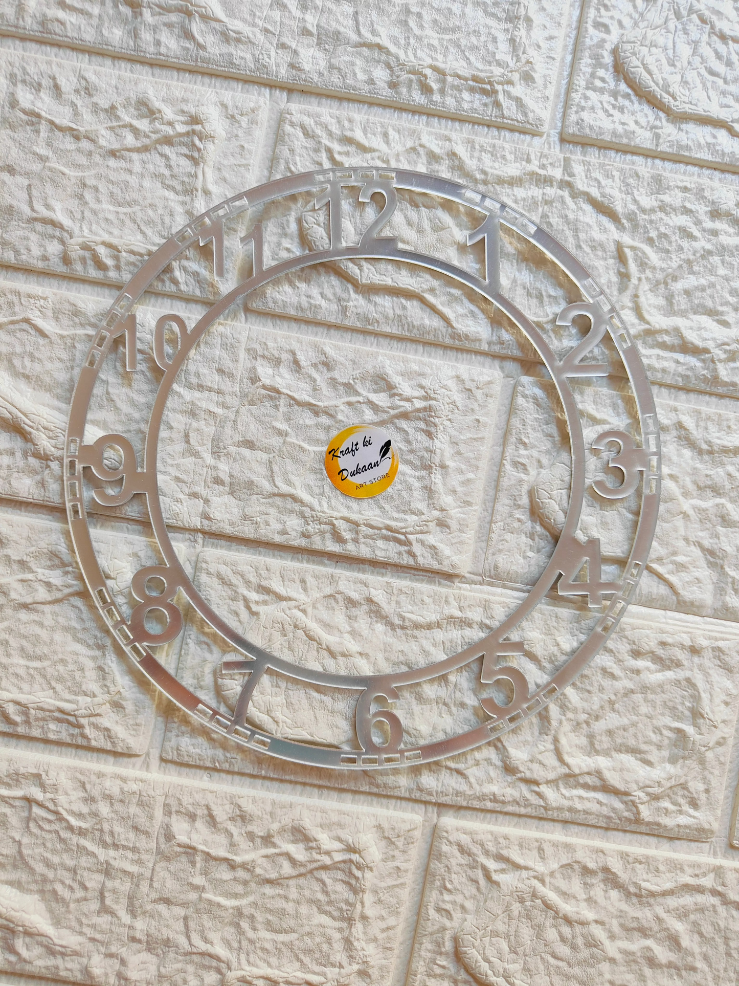 Silver Acrylic Clock Number Ring A2 - Kraft ki Dukaan