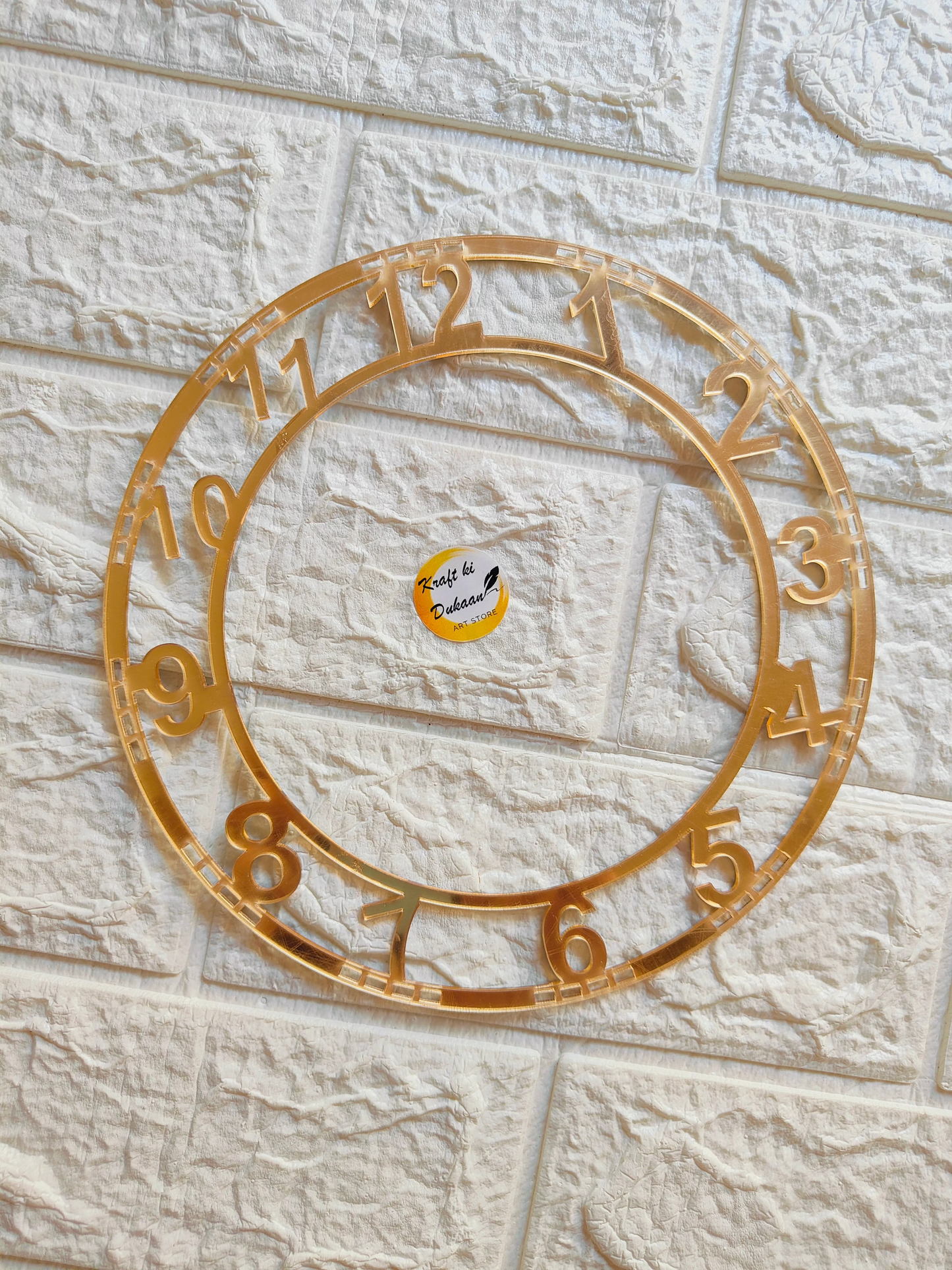 Golden Acrylic Clock Number Ring A1 - Kraft ki Dukaan