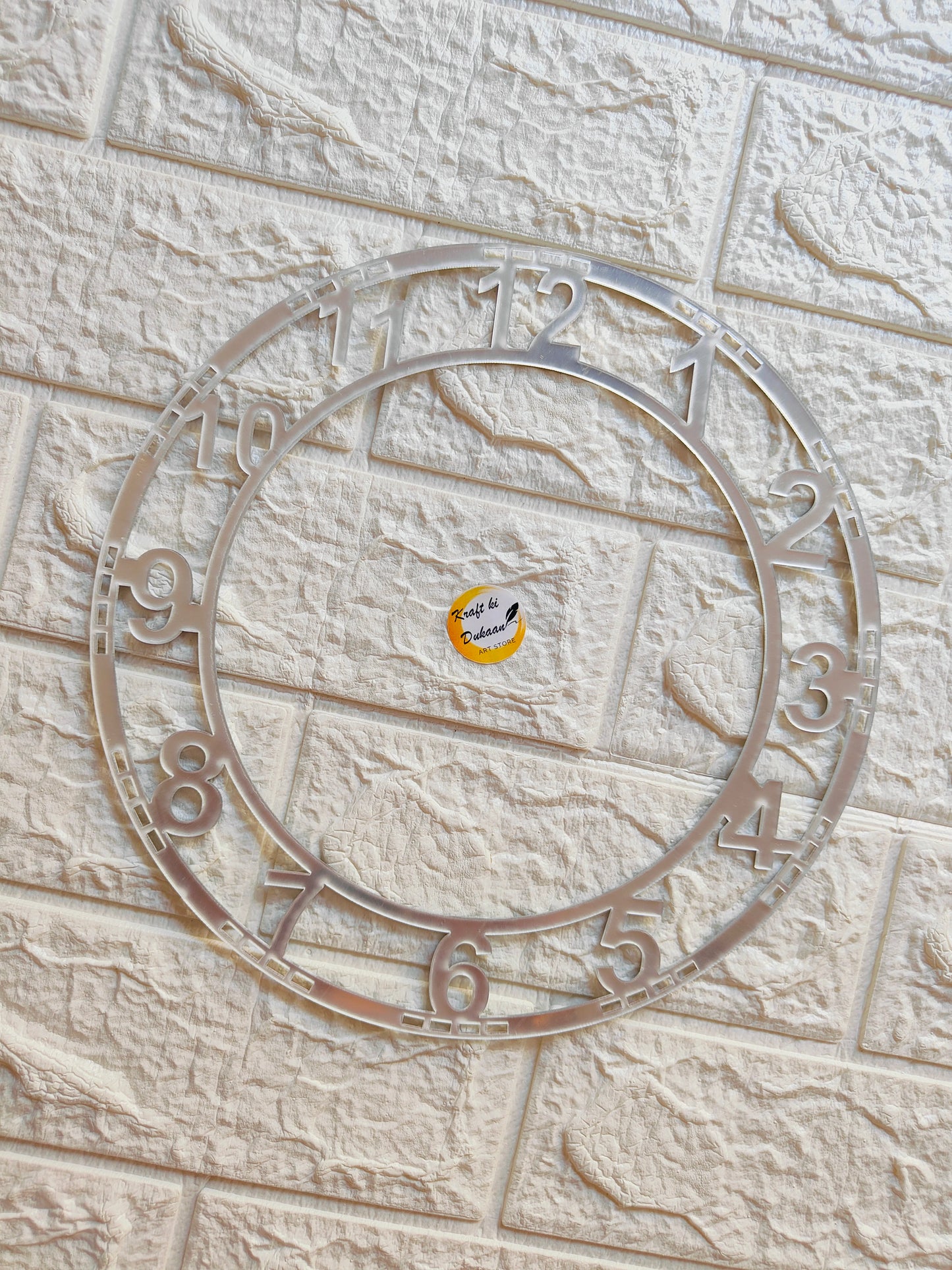 Silver Acrylic Clock Number Ring A2 - Kraft ki Dukaan