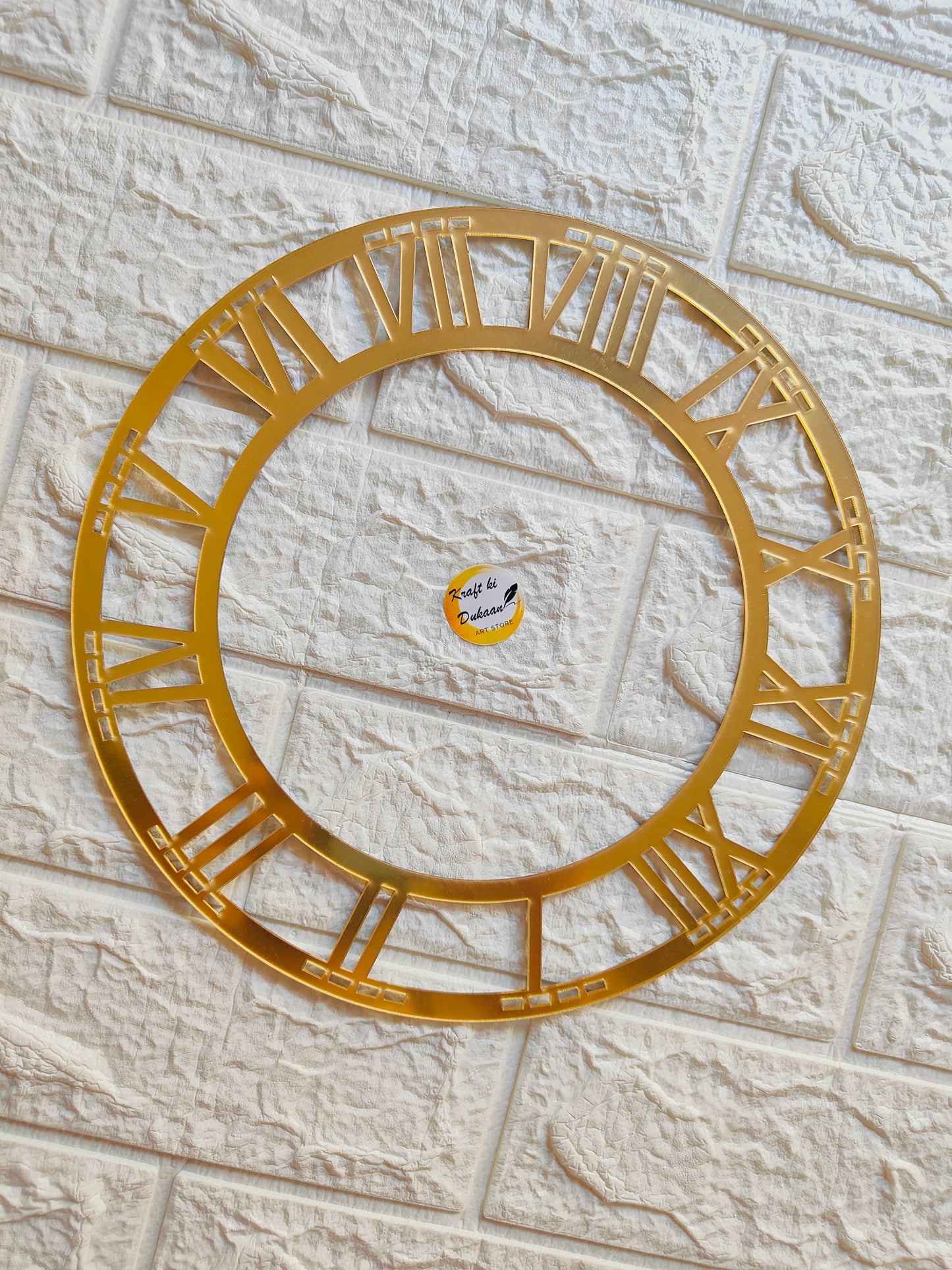 Golden Acrylic Clock Roman Ring A1 - Kraft ki Dukaan
