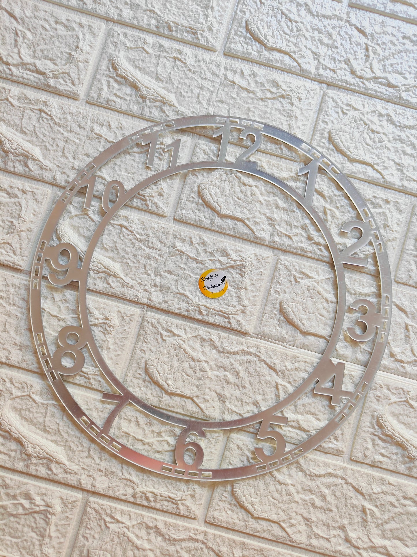 Silver Acrylic Clock Number Ring A2 - Kraft ki Dukaan