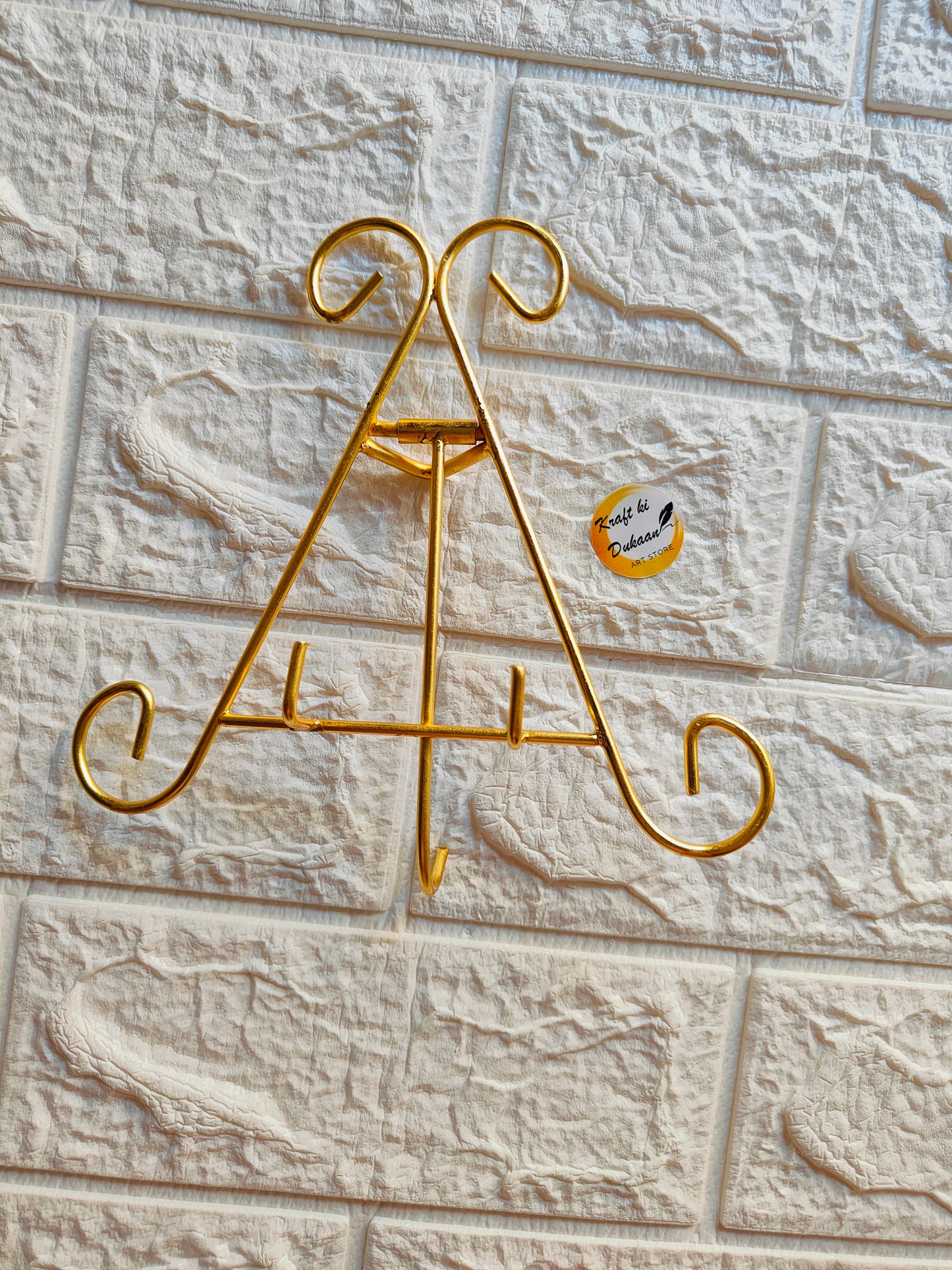Golden Metal Designer Stand A - Kraft ki Dukaan