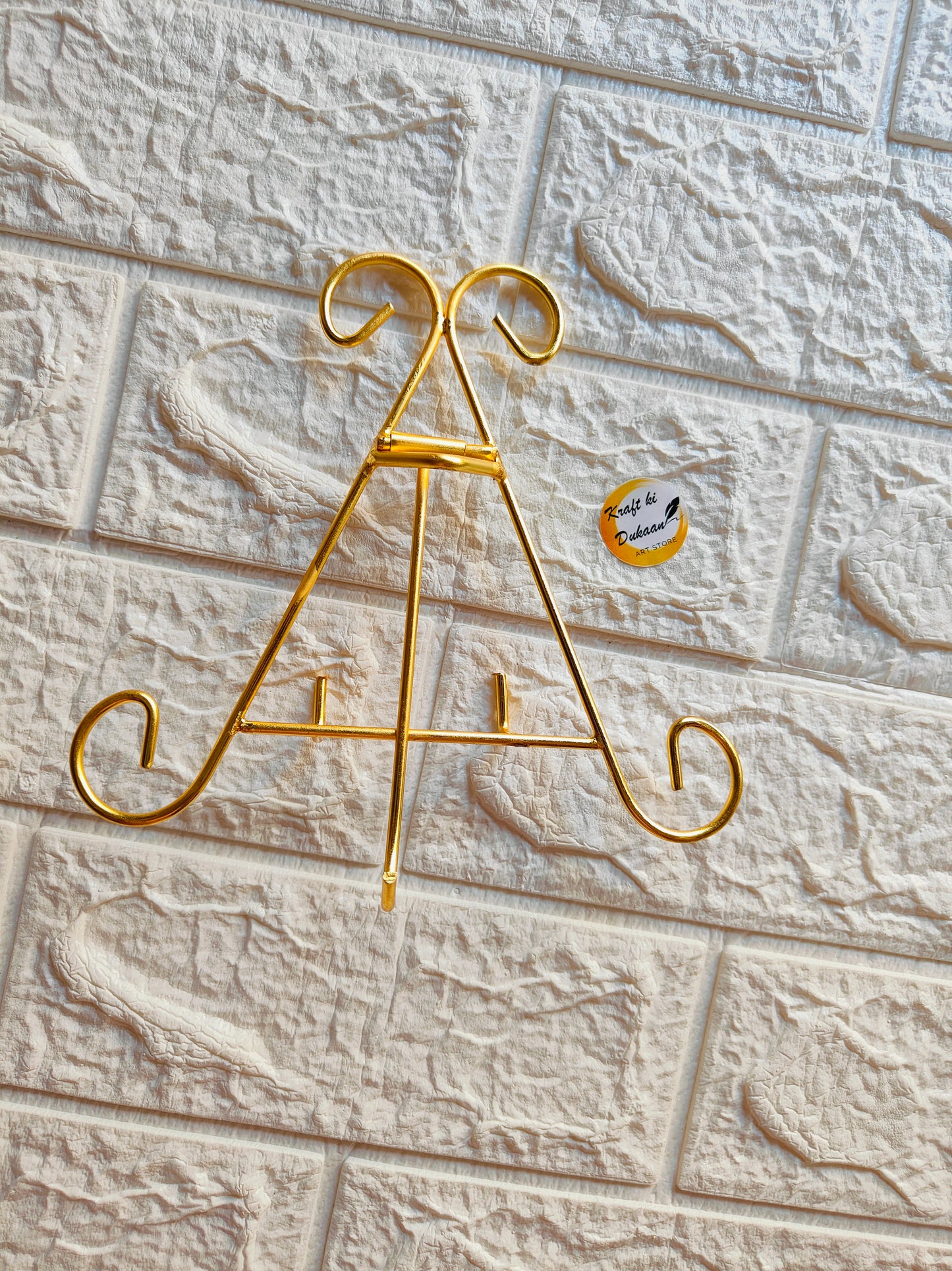 Golden Metal Designer Stand A - Kraft ki Dukaan
