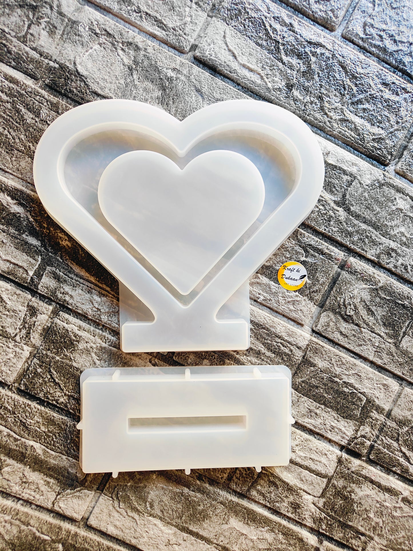 Centre Heart with Stand Mould - Kraft ki Dukaan
