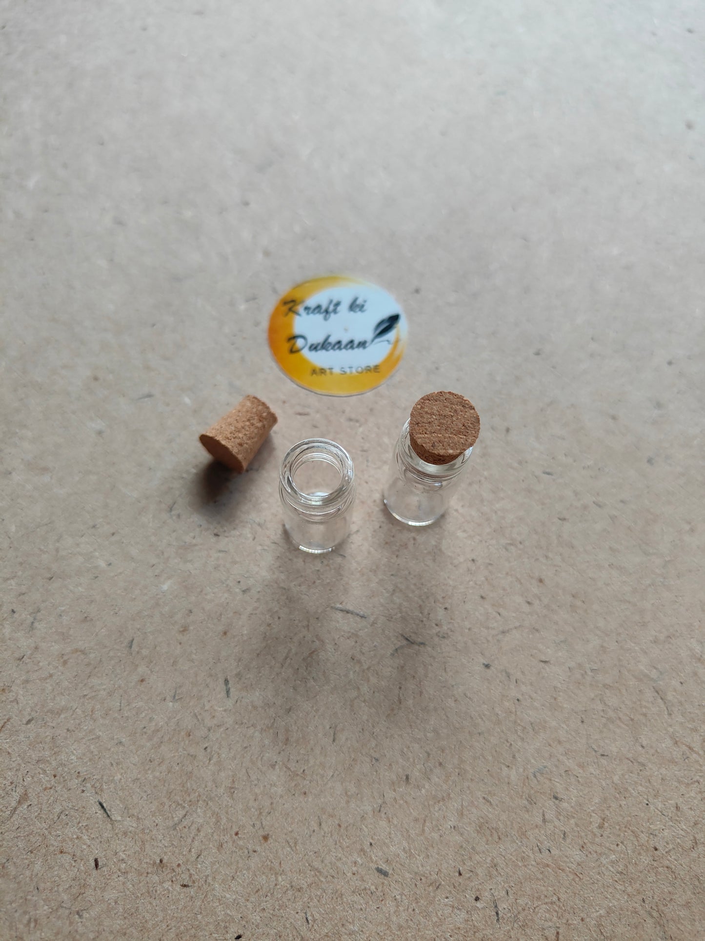 Mini Glass Bottle Cork Lid Pack of 12 - Kraft ki Dukaan