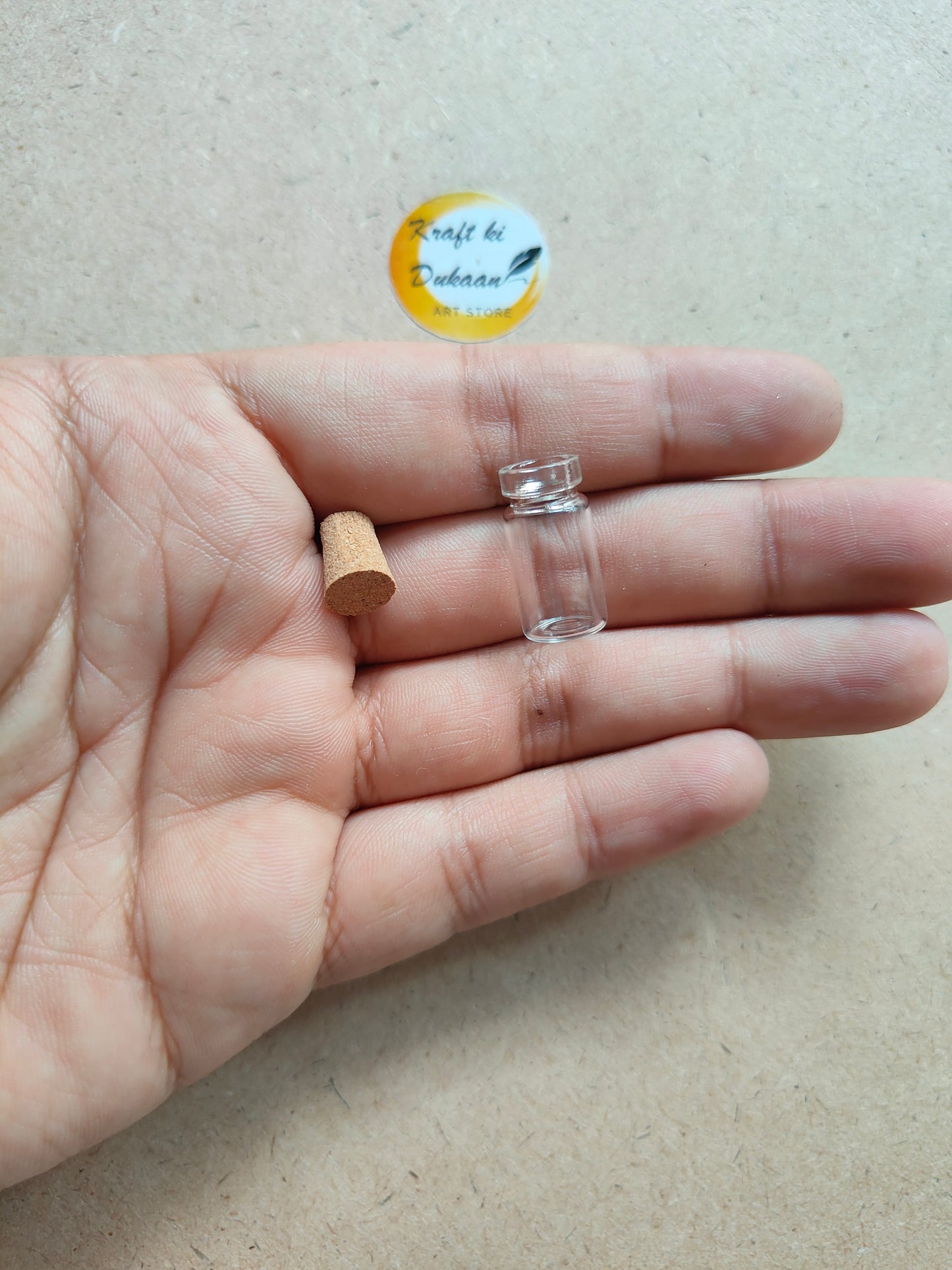 Mini Glass Bottle Cork Lid Pack of 12 - Kraft ki Dukaan