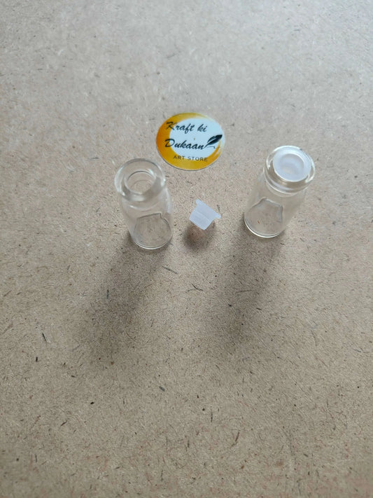 Glass bottles with rubber lids, clear mini bottle set (pack of 12)