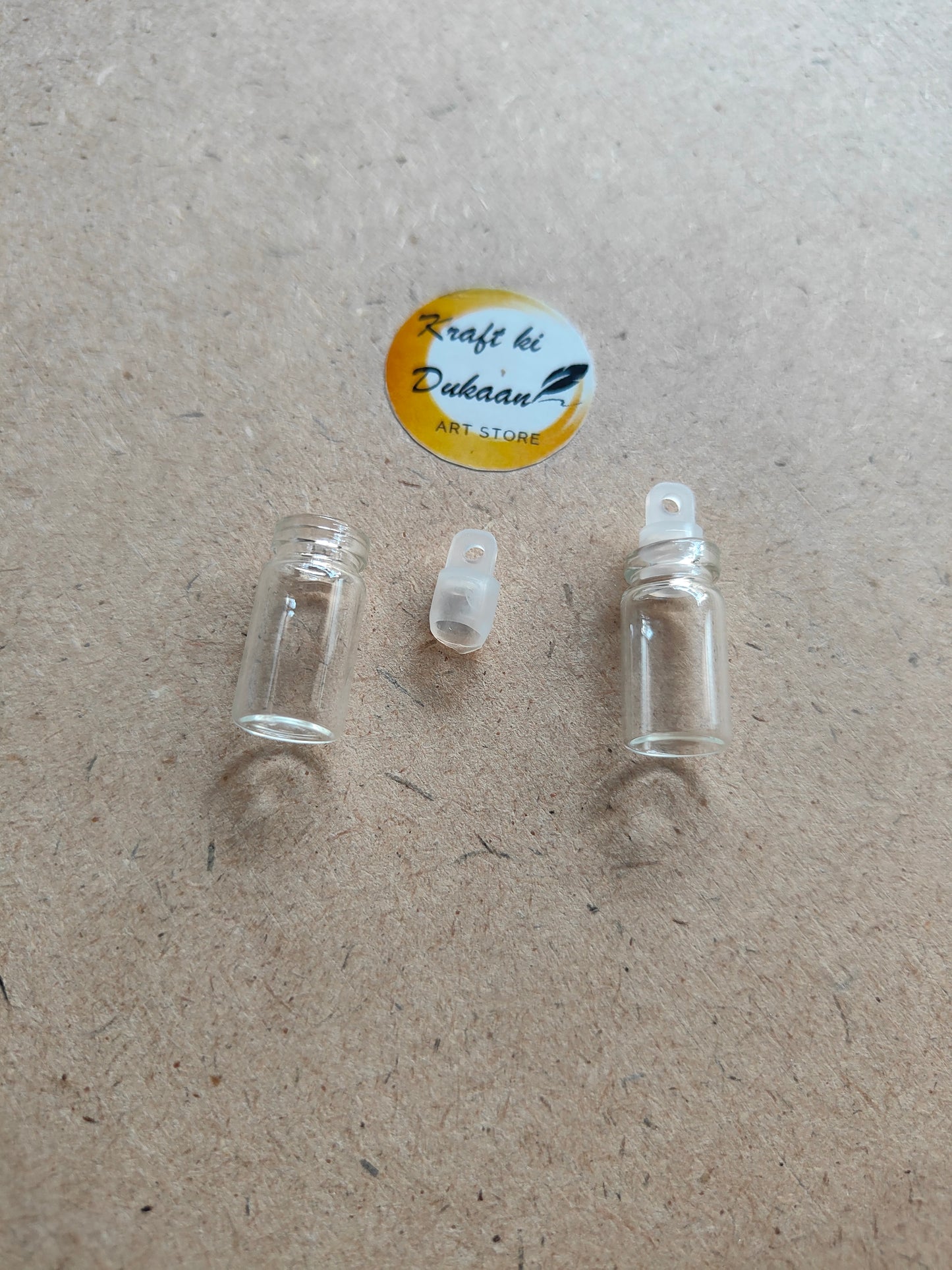Mini Glass Bottle Rubber Lid Pack of 50 - Kraft ki Dukaan