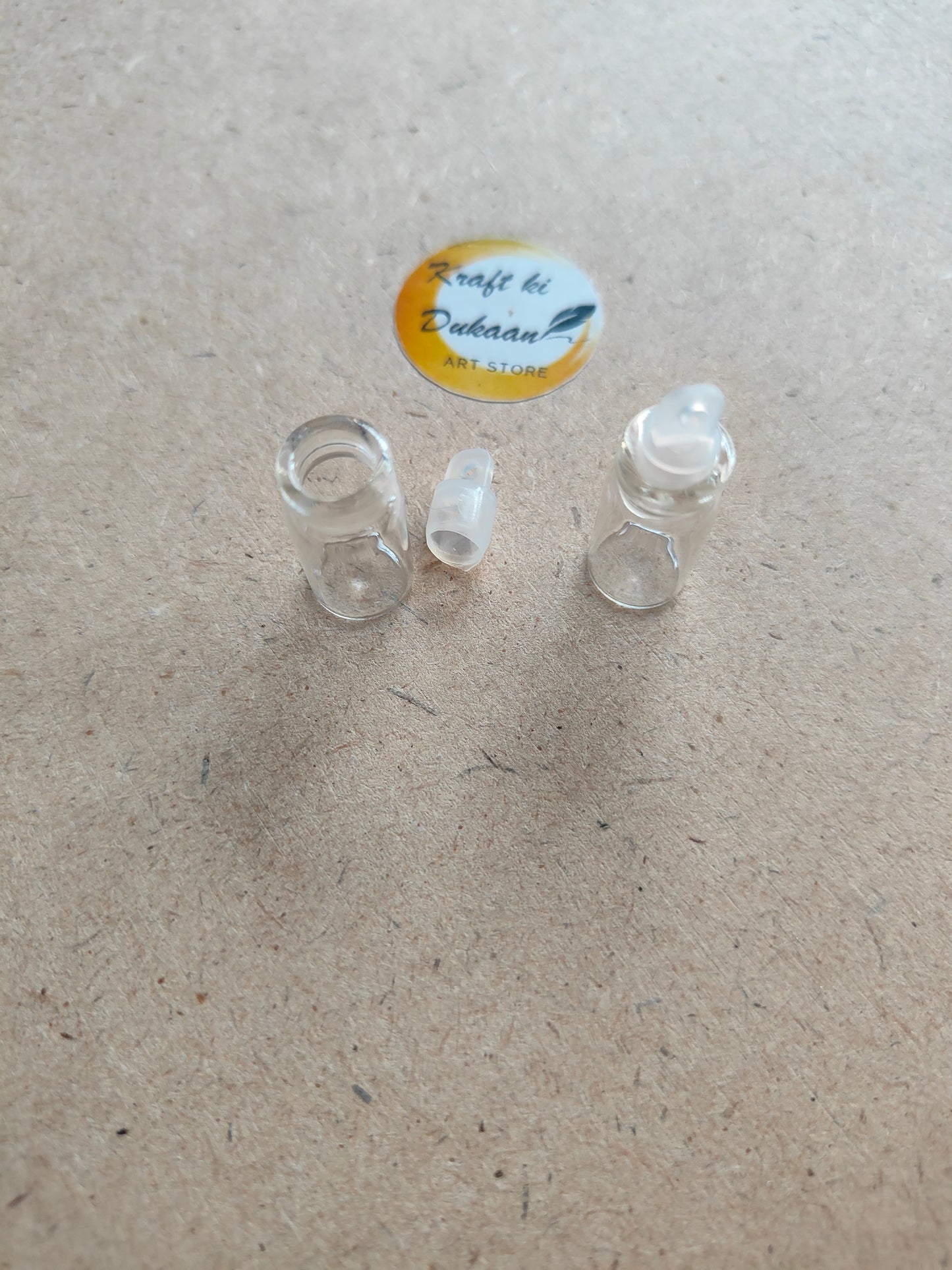 Mini Glass Bottle Rubber Lid Pack of 50 - Kraft ki Dukaan