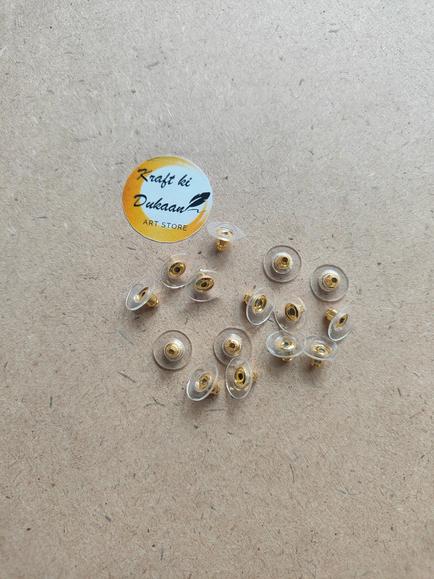 Golden Push Back Earring Hook Pack of 50 - Kraft ki Dukaan