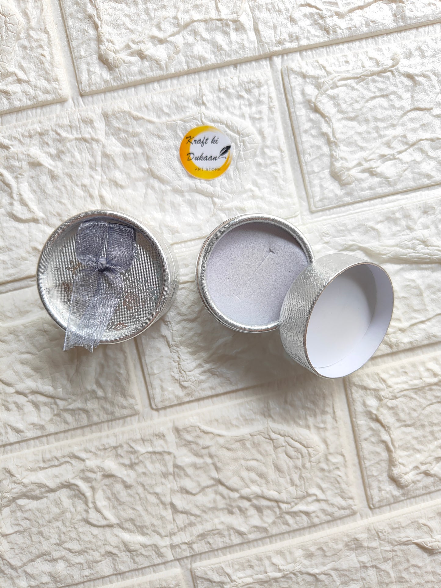 Round Ring Box Silver - Kraft ki Dukaan