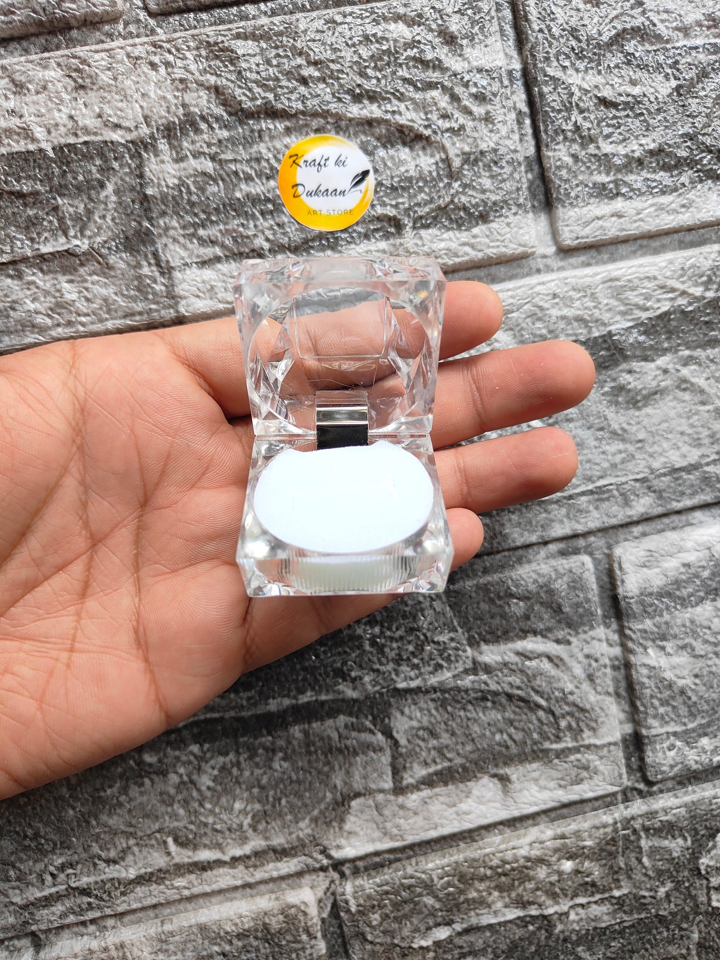 Acrylic Ring Box Square - Kraft ki Dukaan