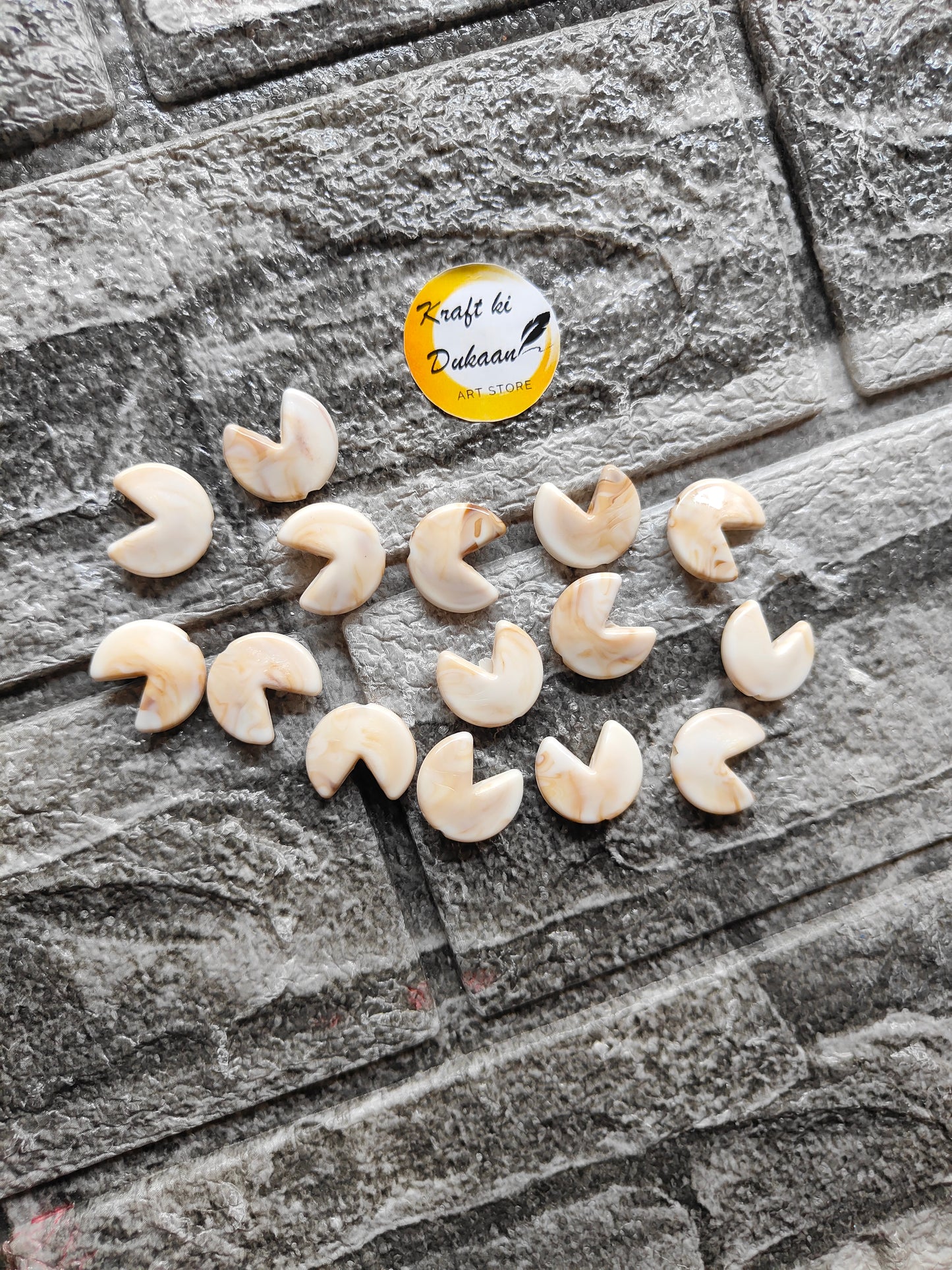 Marble Beads Fortune Cookie Pack of 25 - Kraft ki Dukaan