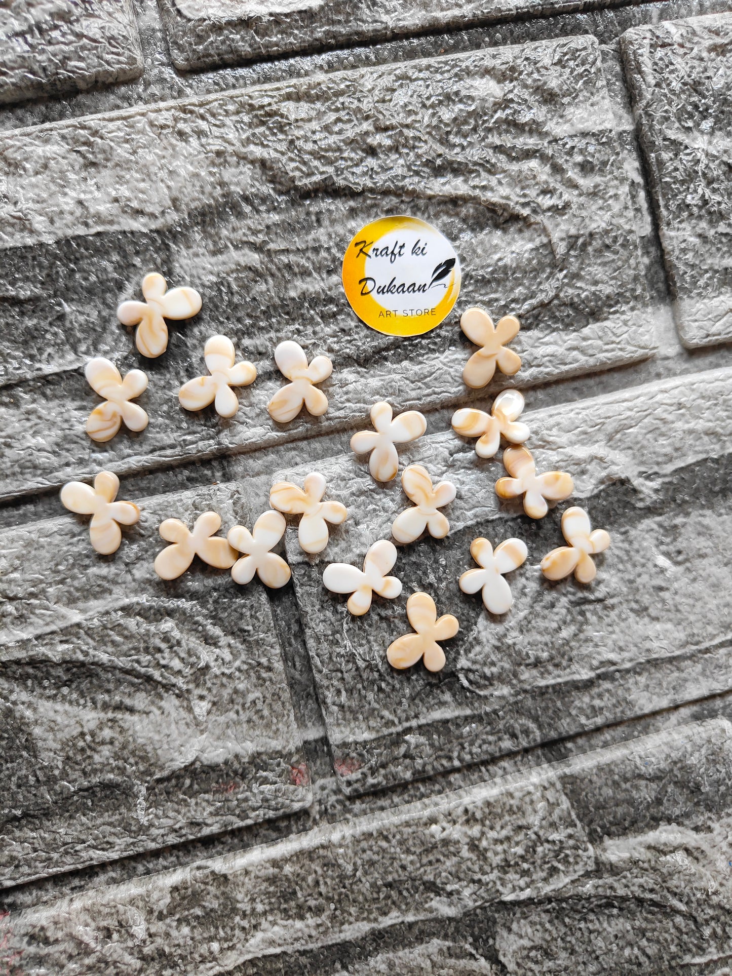 Marble Beads Butterfly Pack of 25 - Kraft ki Dukaan