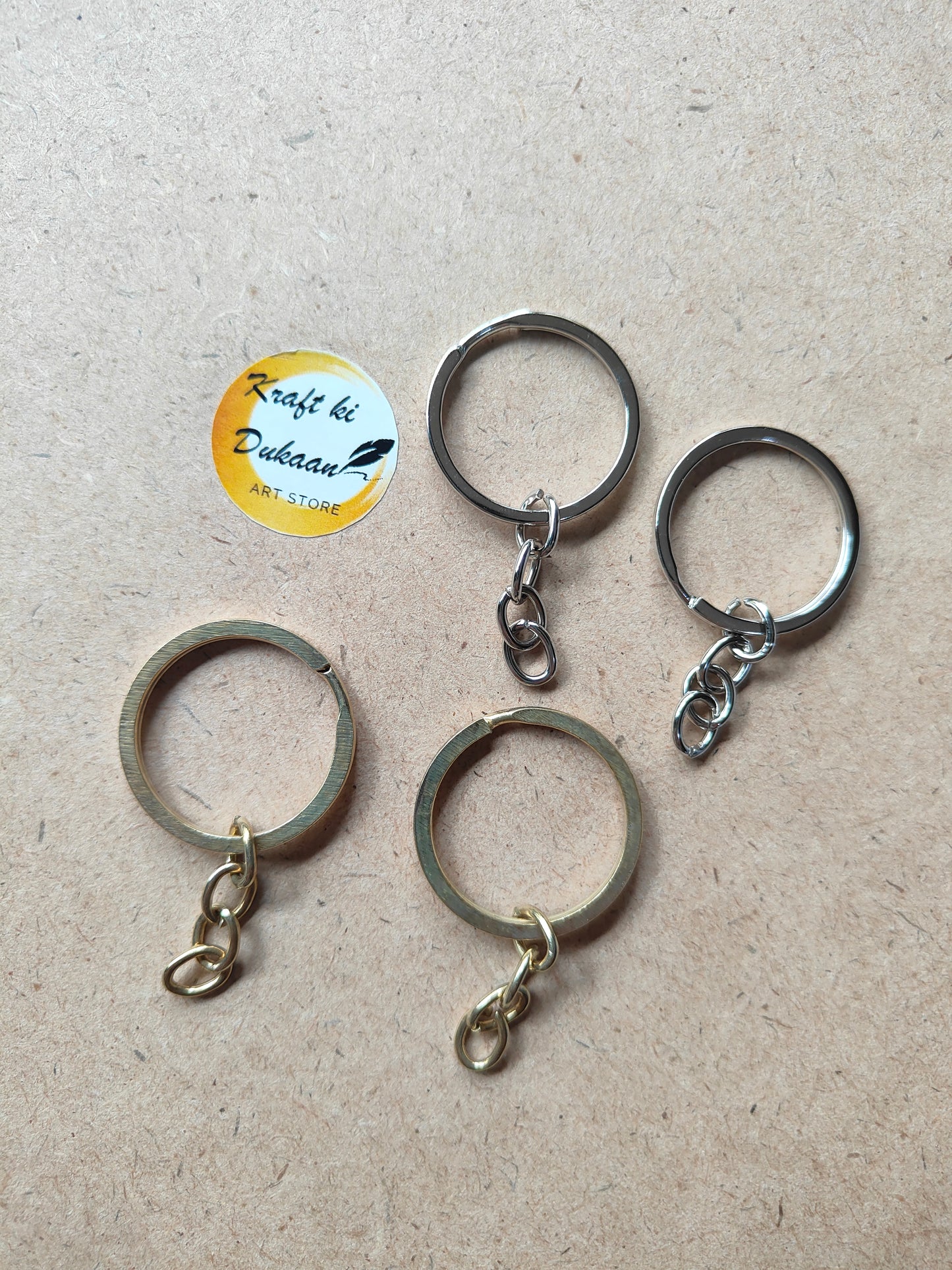Keychain Ring Flat Pack of 50 - Kraft ki Dukaan