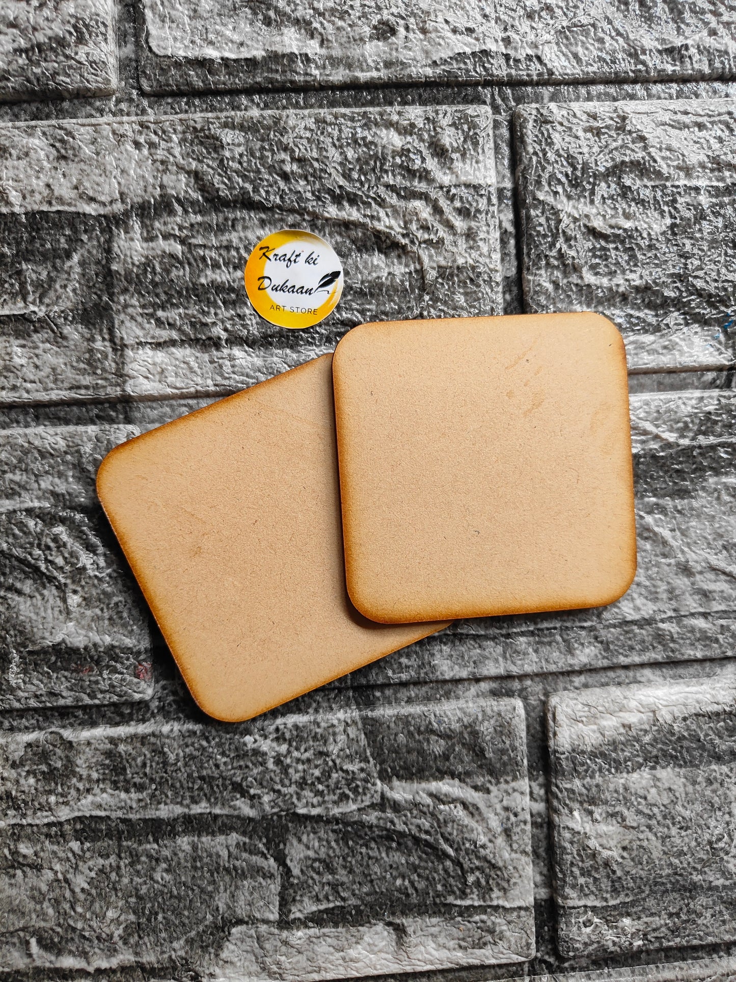 3" Square MDF Base Pack of 5 - Kraft ki Dukaan