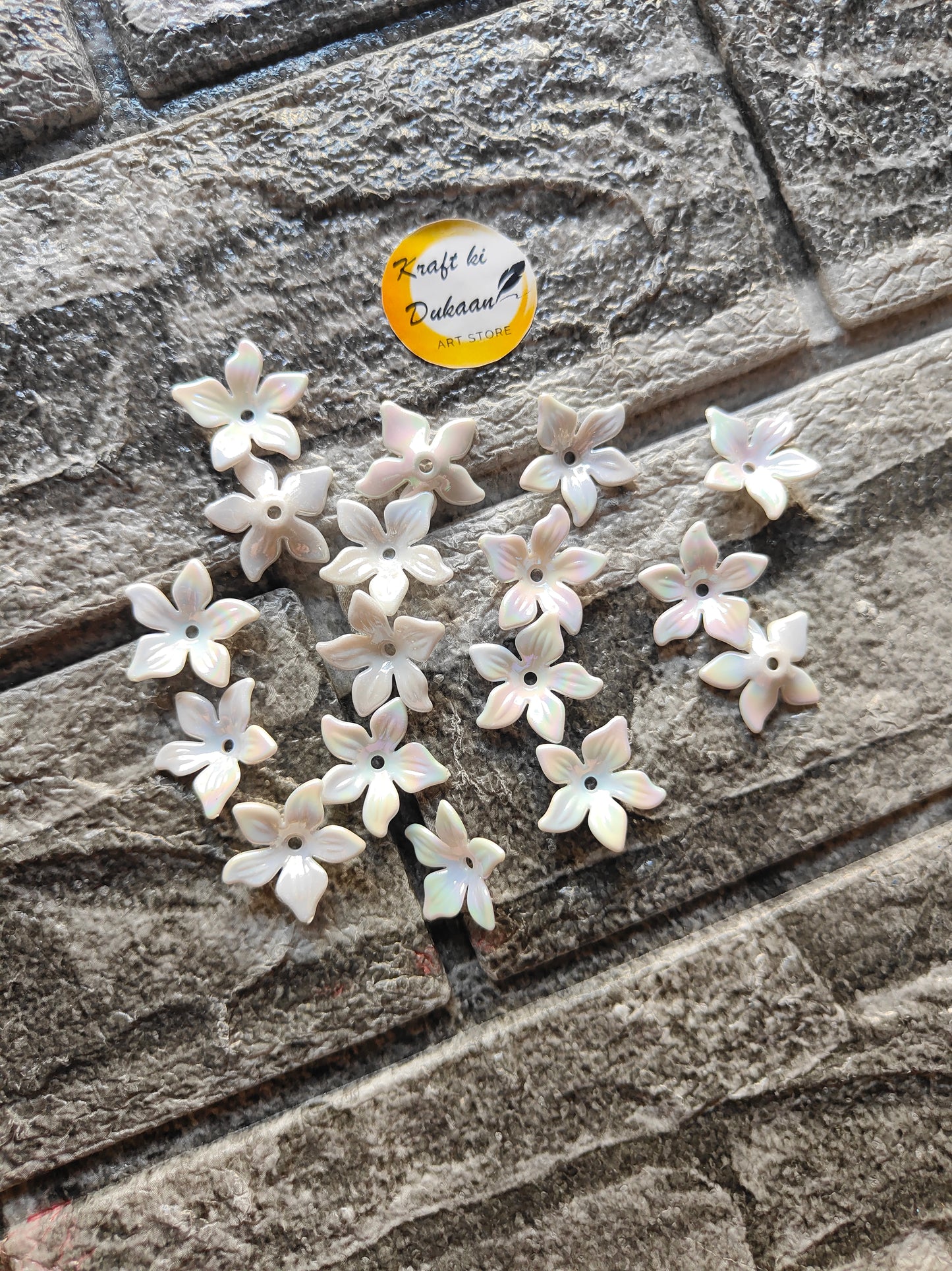 Rainbow Opaque Flower Beads Pack of 100 - Kraft ki Dukaan