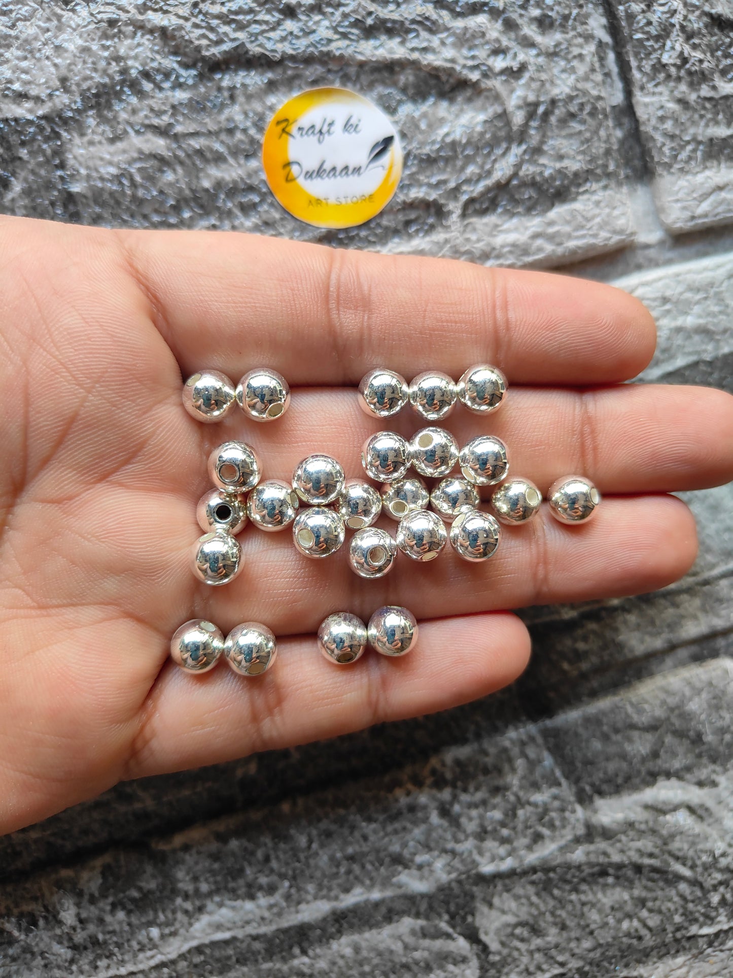 Silver Pearl Beads - Kraft ki Dukaan